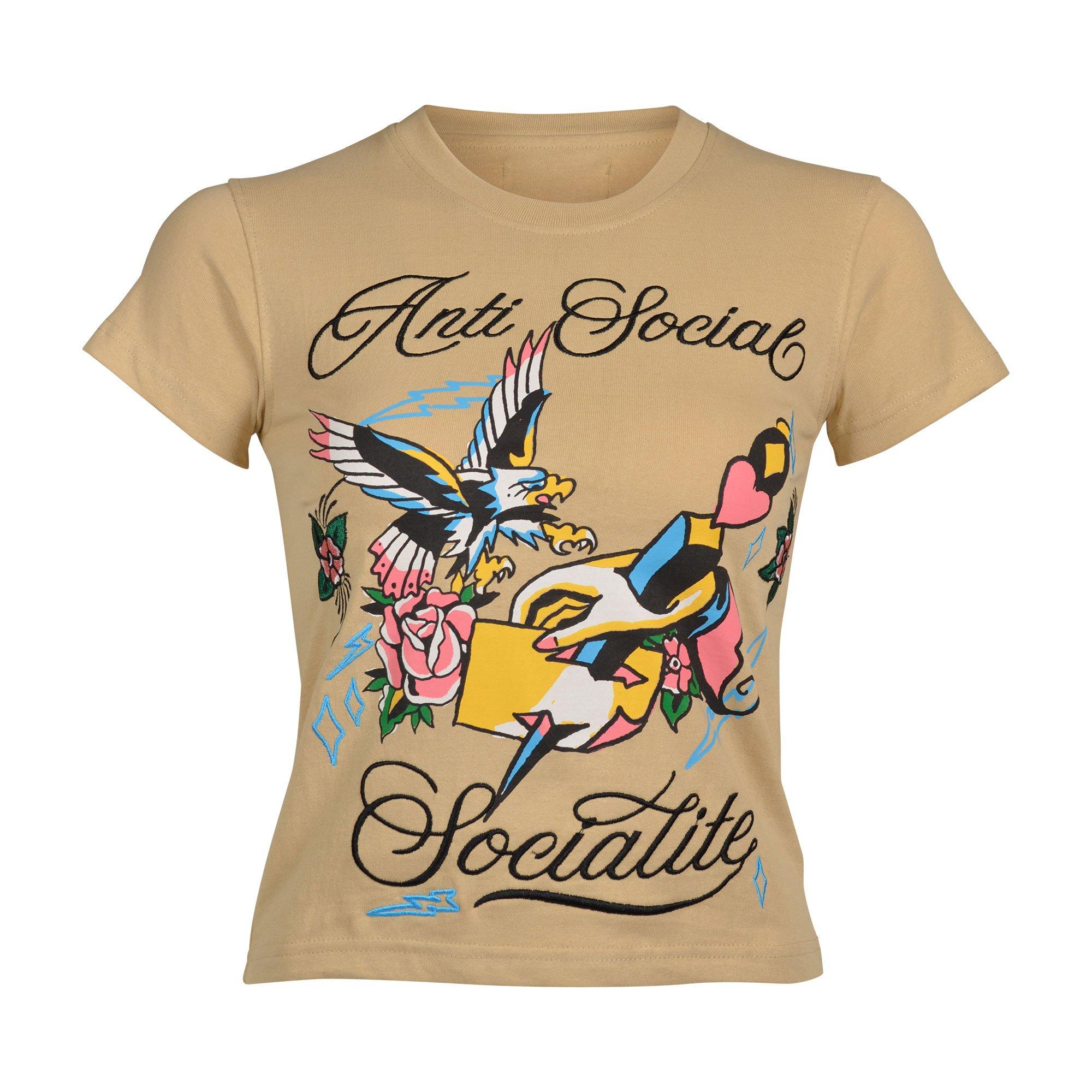 Reason Women's Anti Social Socialite Tee - OFF-WHITE Thumbnail View 1