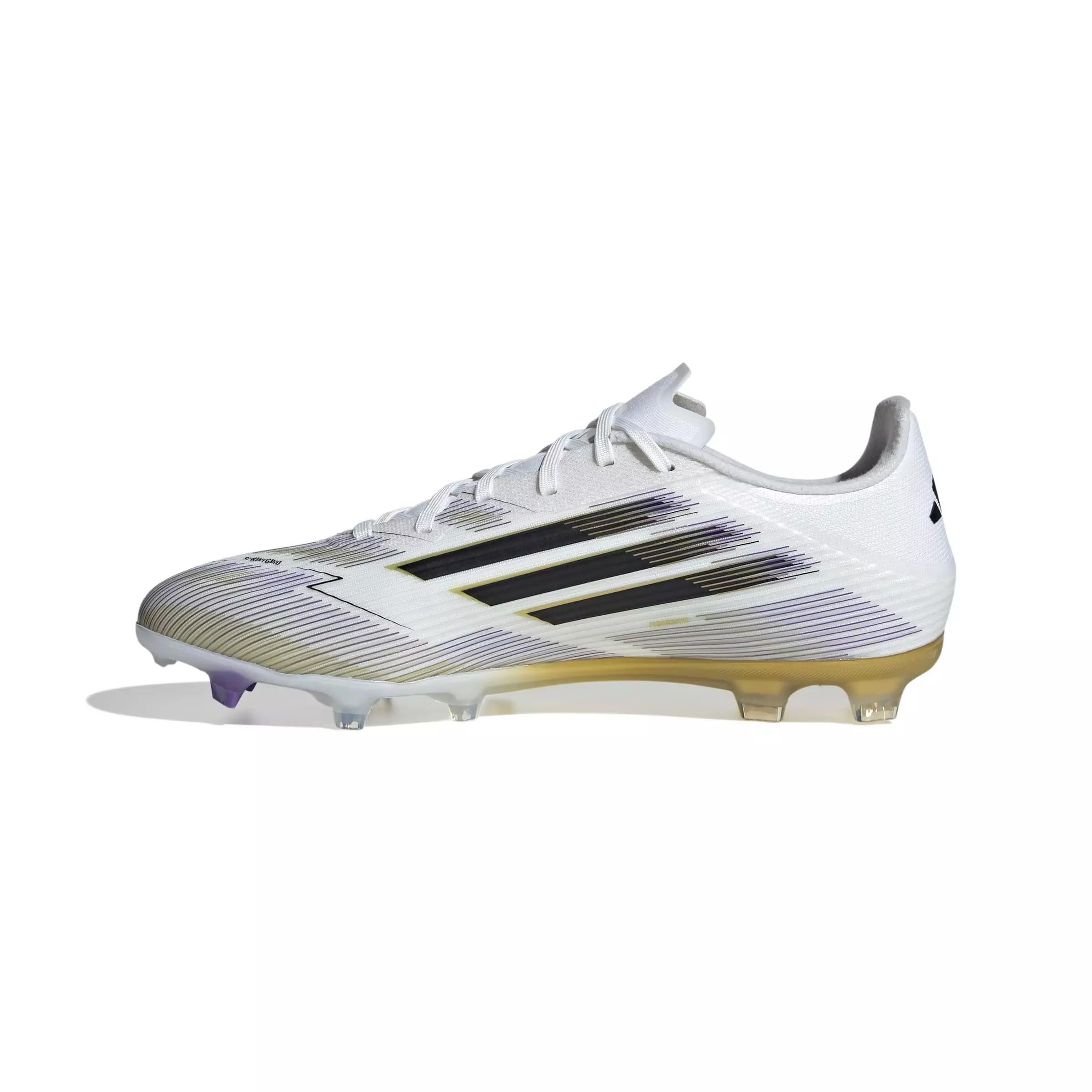 adidas F50 LEAGUE Firm Ground "White/Black/Gold" Soccer Cleat - WHITE/BLACK/GOLD