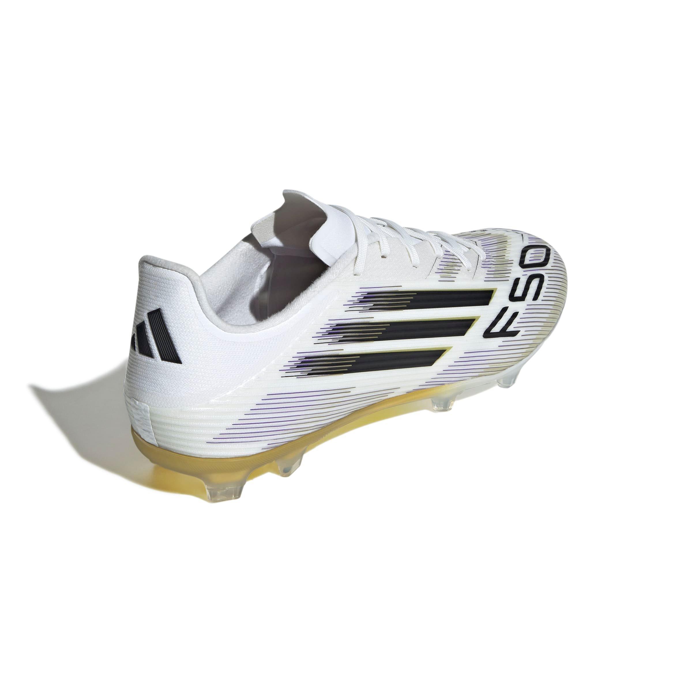 adidas F50 LEAGUE Firm Ground "White/Black/Gold" Soccer Cleat - WHITE/BLACK/GOLD Thumbnail View 3