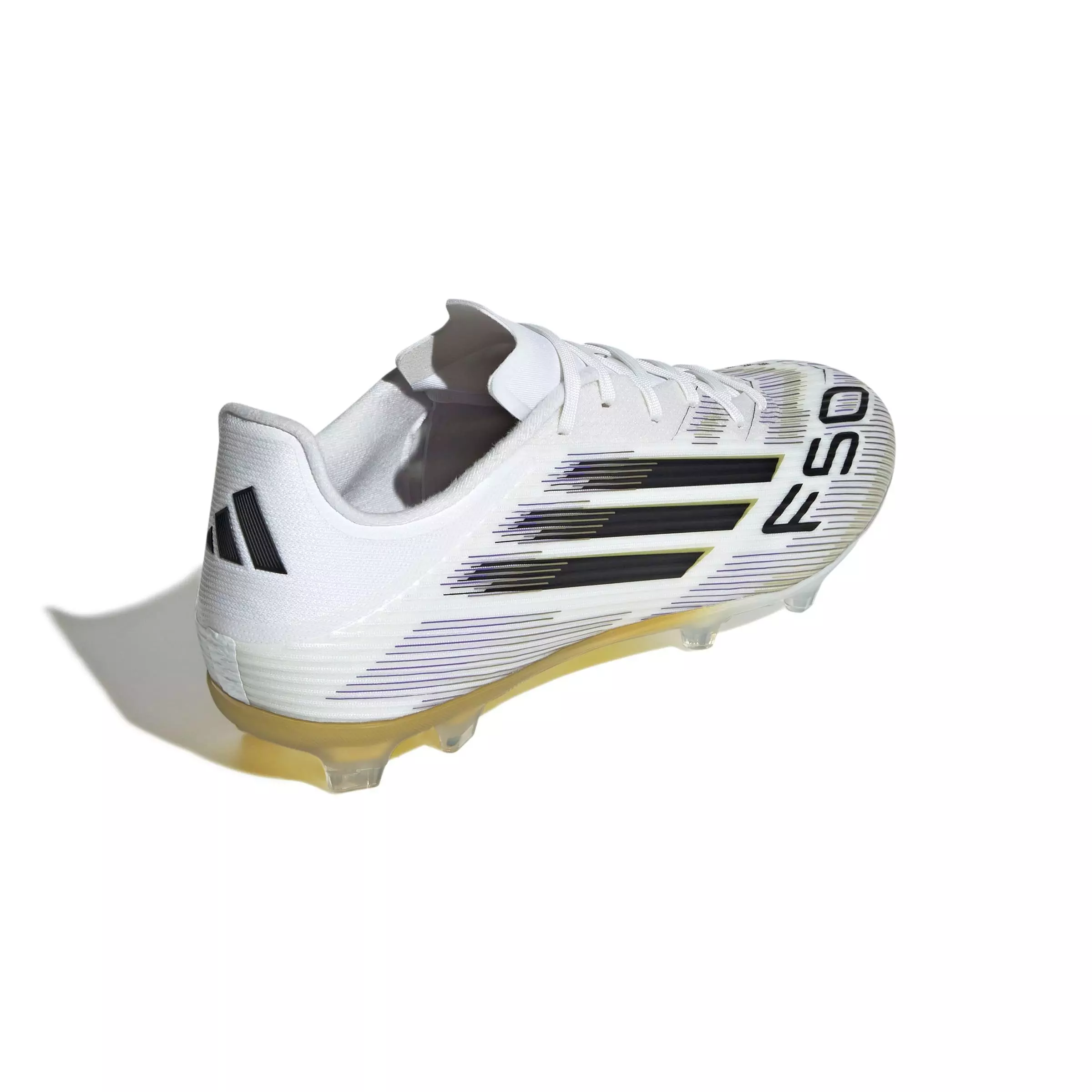 adidas F50 LEAGUE Firm Ground "White/Black/Gold" Soccer Cleat - WHITE/BLACK/GOLD