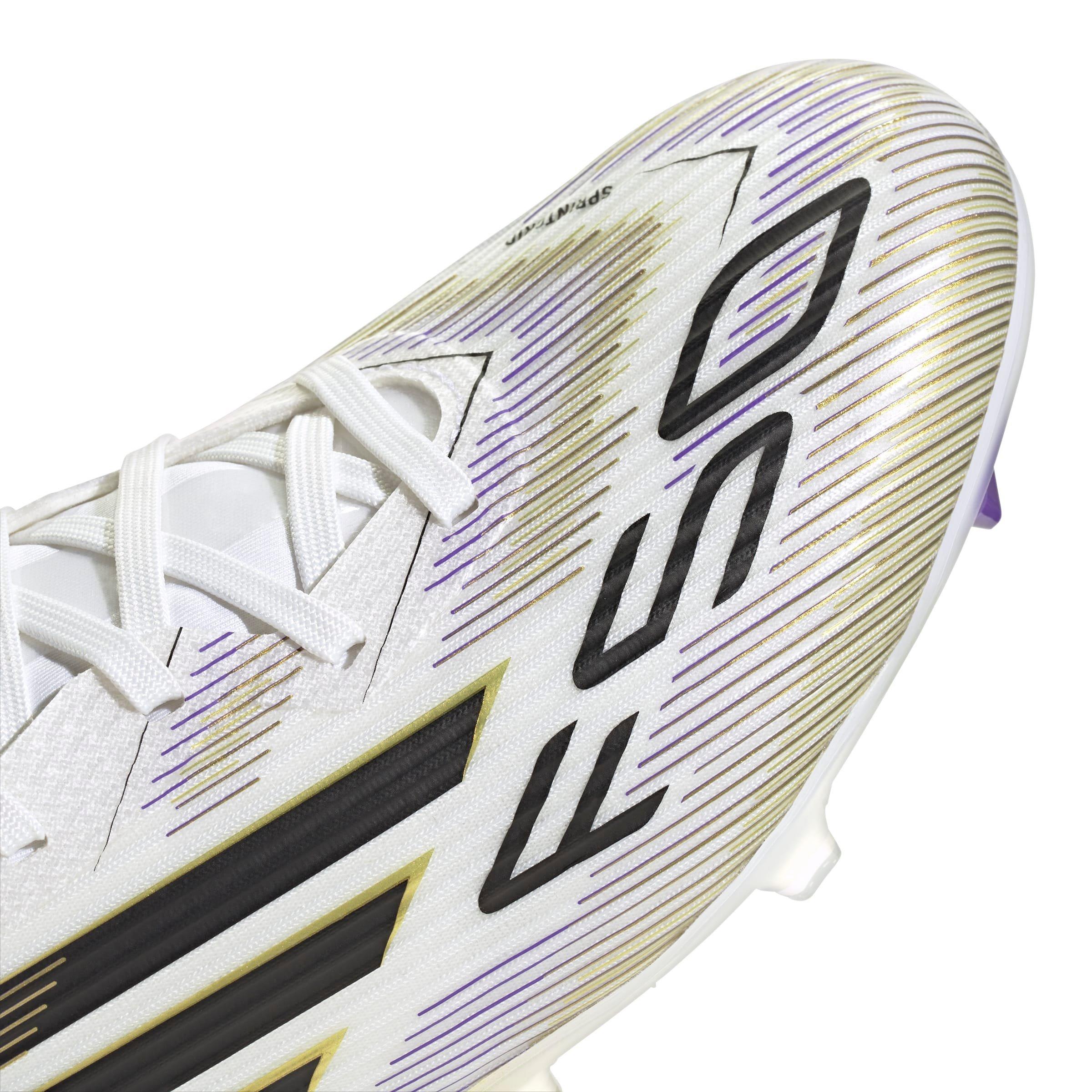 adidas F50 LEAGUE Firm Ground "White/Black/Gold" Soccer Cleat - WHITE/BLACK/GOLD Thumbnail View 5