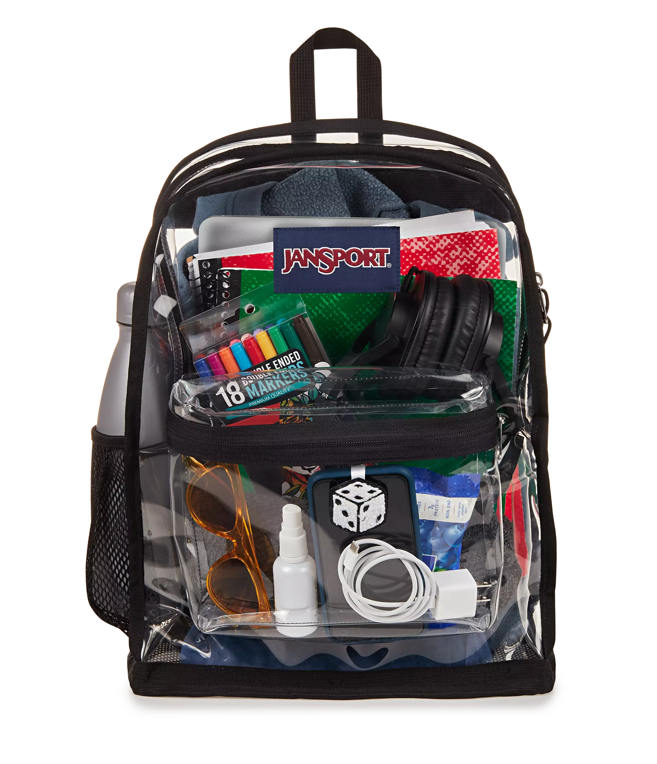 JanSport Clear SuperBreak Plus Backpack - Black - Black