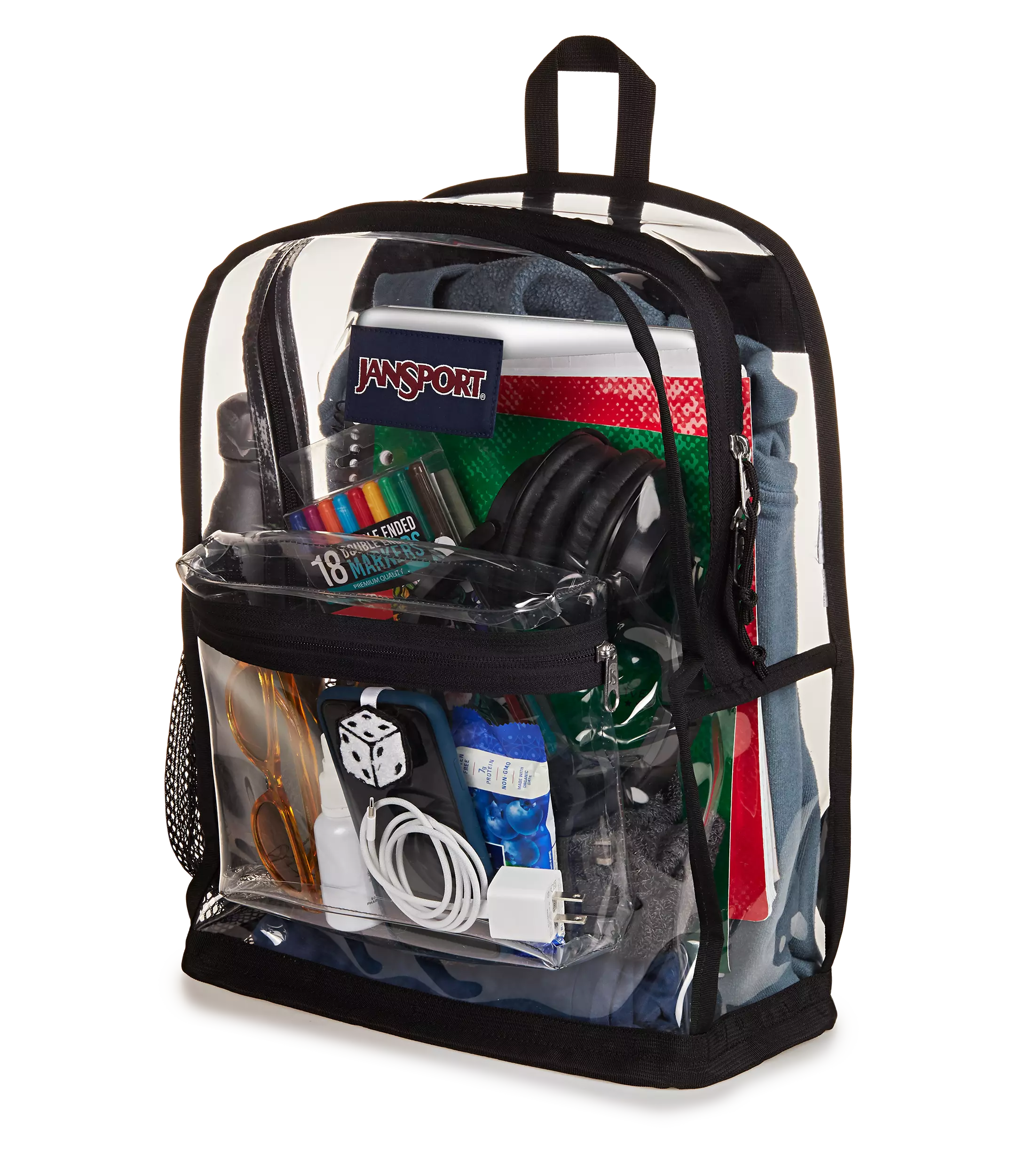 JanSport Clear SuperBreak Plus Backpack - Black - Black