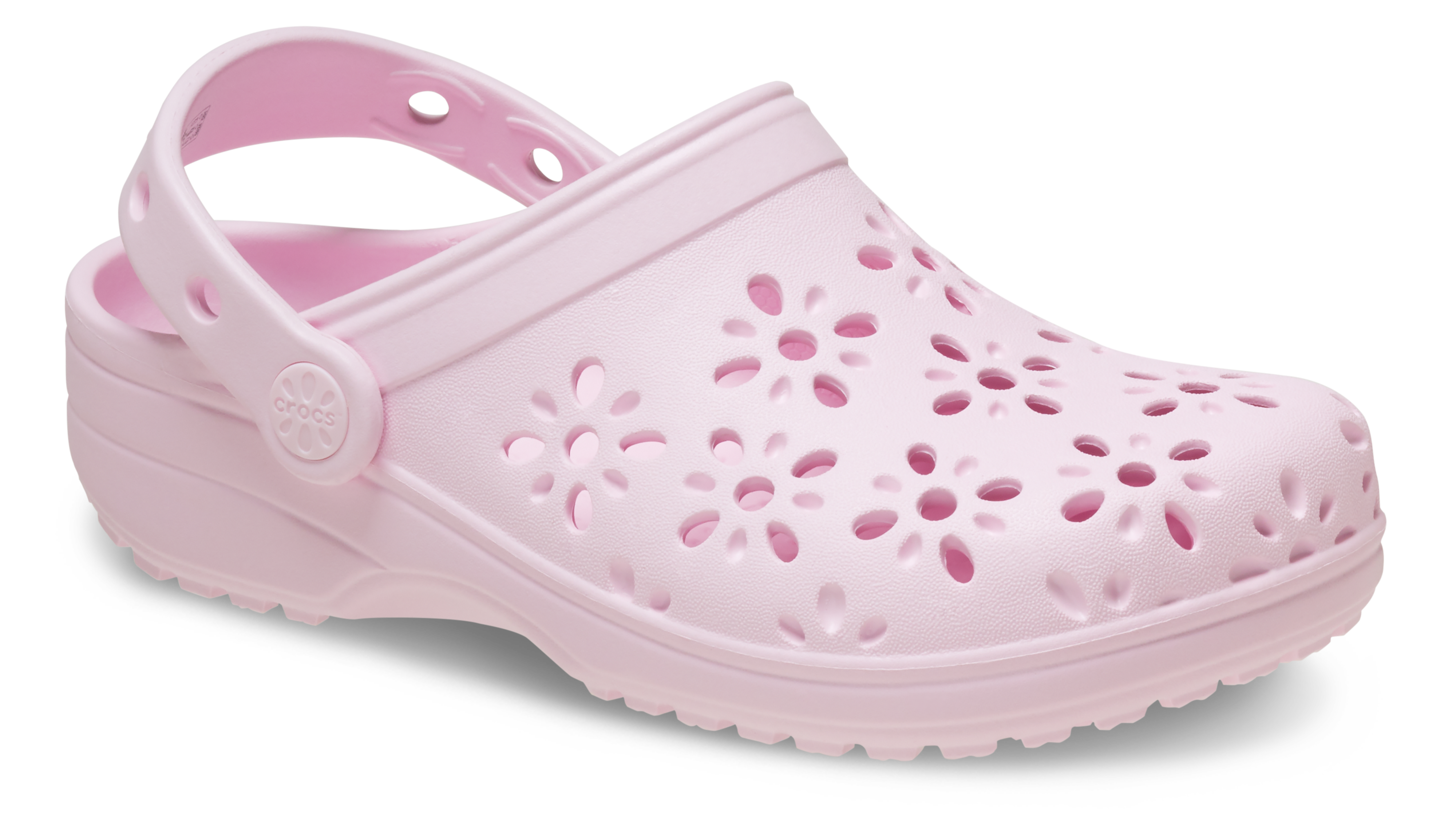 Crocs Classic Preschool Girls' "Pink Floral Cutout" Clog