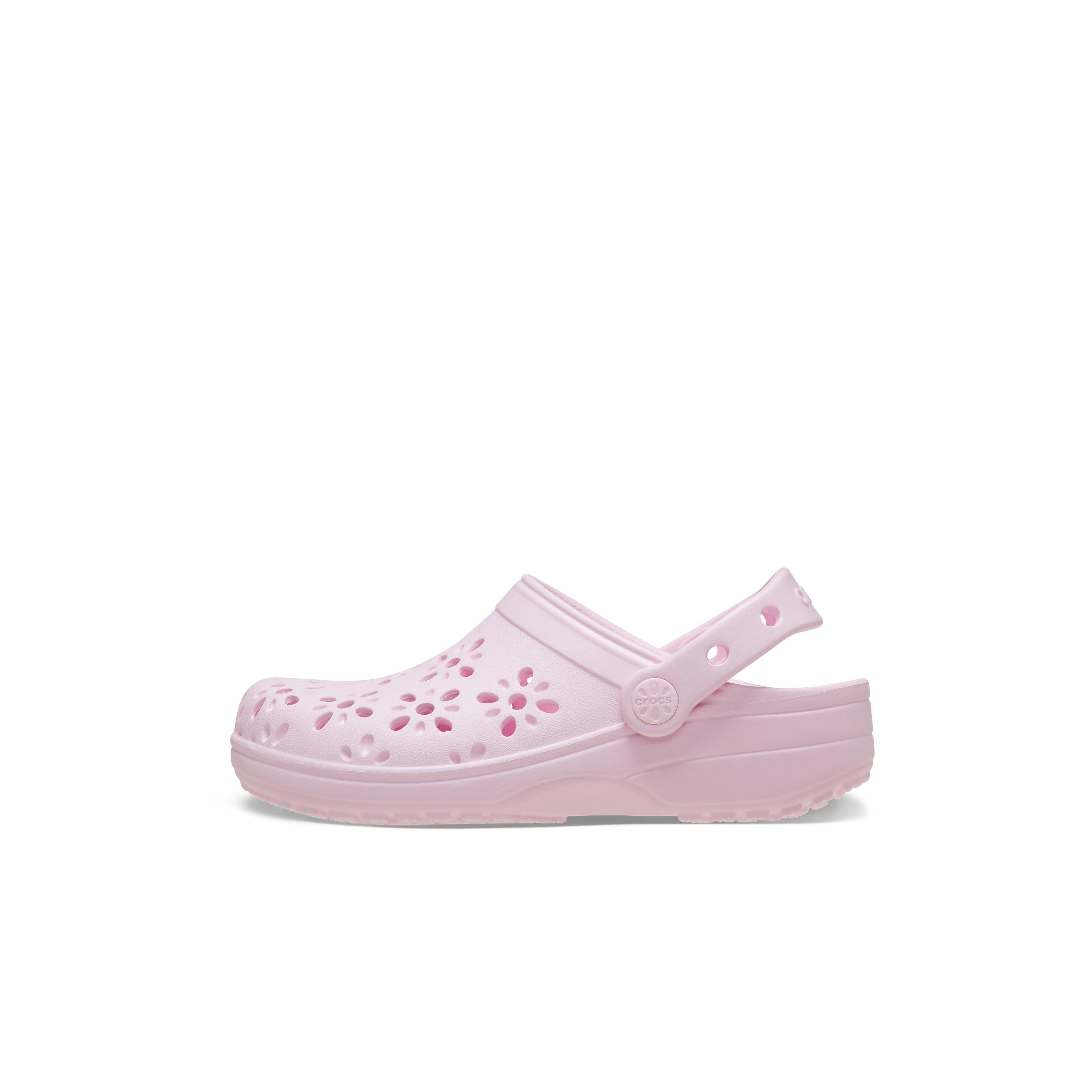 Crocs Classic Toddler Girls' "Pink Floral Cutout" Clog