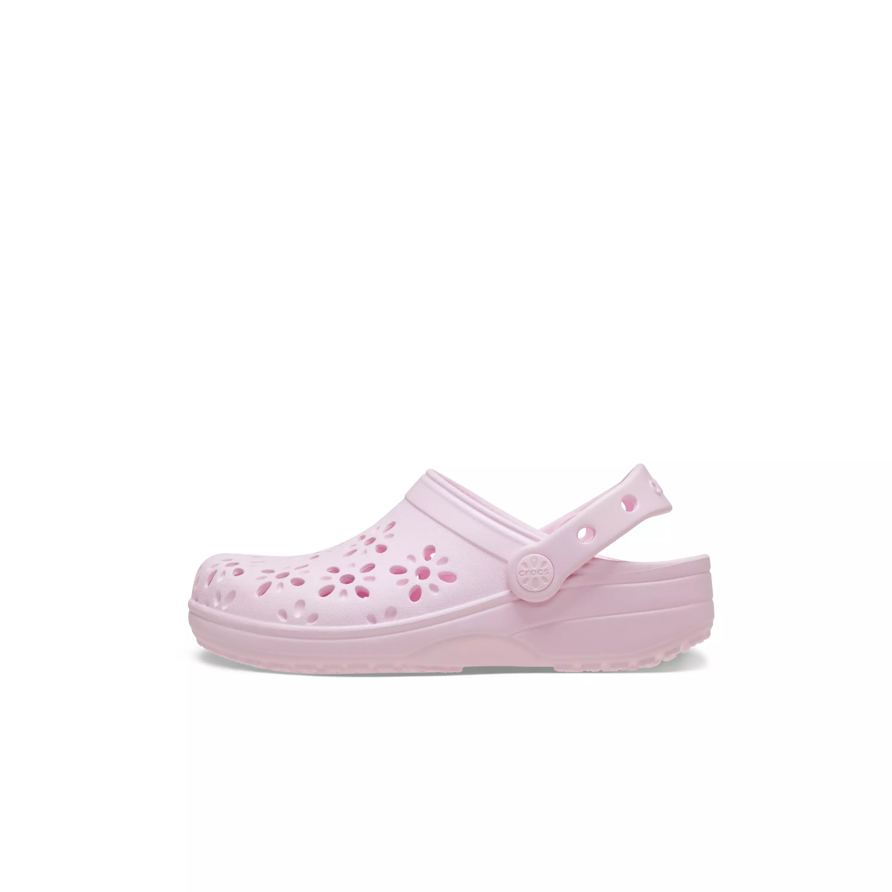 Crocs Classic "Pink Floral Cutout" Toddler Girls' Clog - PINK