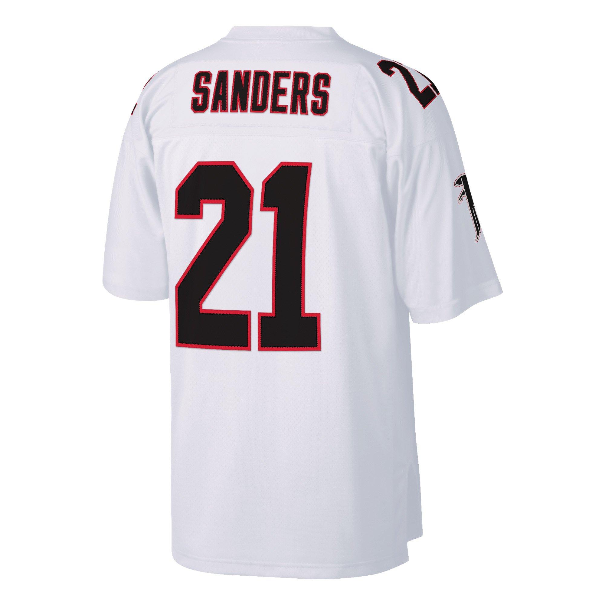 Mitchell & Ness Men's Atlanta Falcons Away Deion Sanders Jersey-White - WHITE Thumbnail View 2