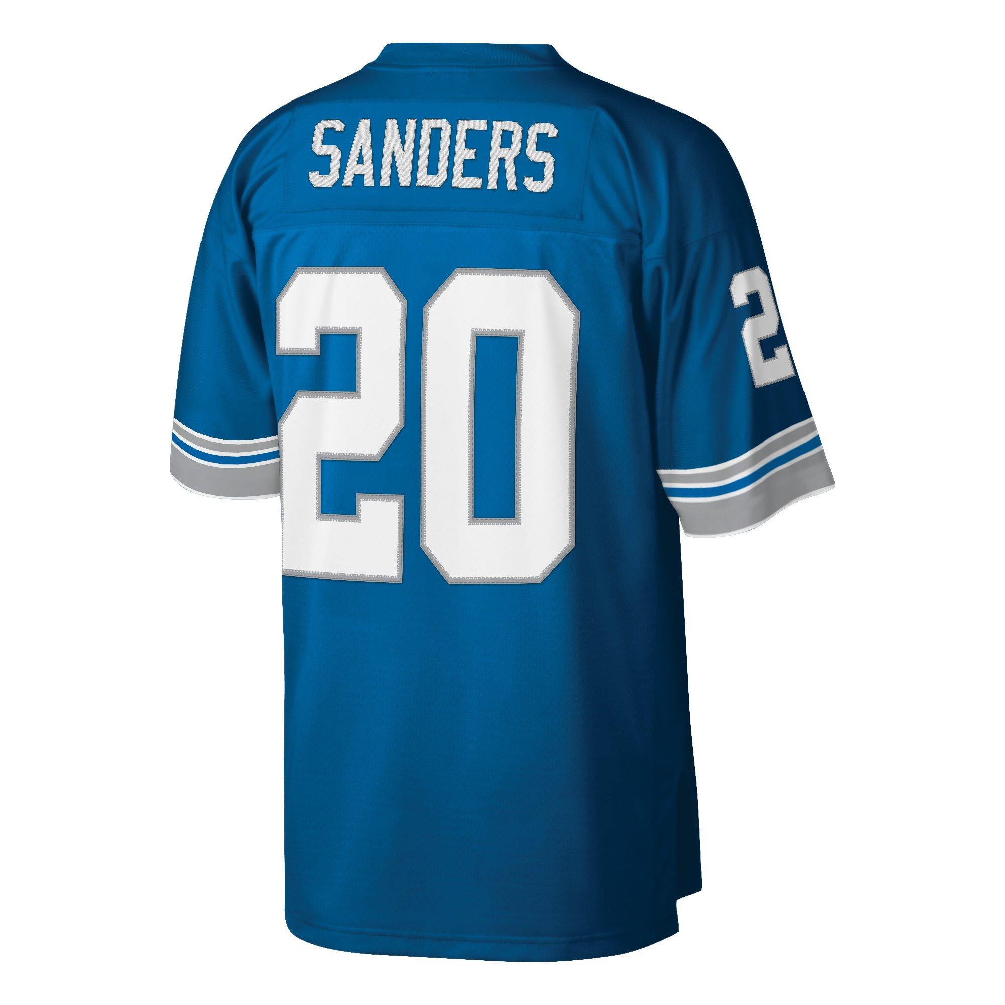 Mitchell & Ness Men's Detroit Lions Home Barry Sanders Jersey-Blue - BLUE Thumbnail View 2