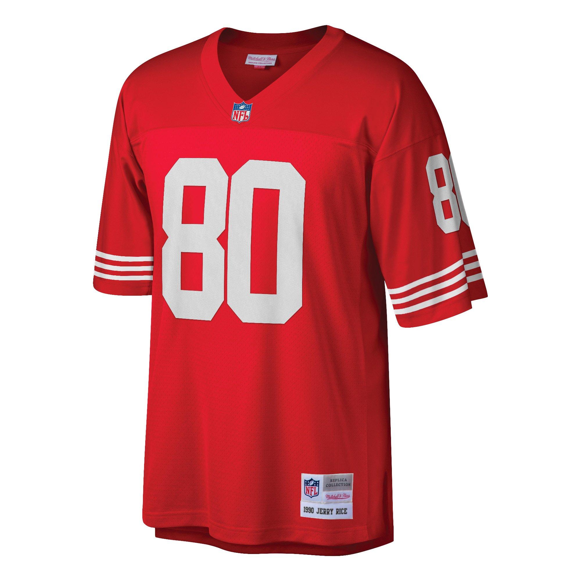 Mitchell & Ness Men's San Francisco 49ers Home Jerry Rice Jersey - Red - RED Thumbnail View 1