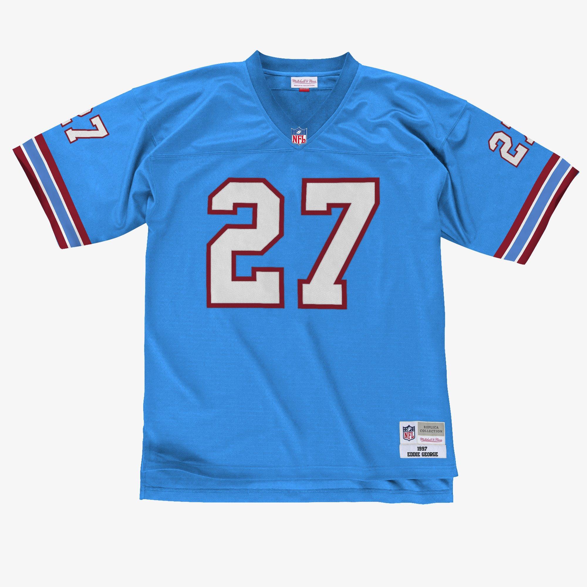 Mitchell & Ness Men's Houston Oilers Home Eddie George Jersey-Blue - BLUE Thumbnail View 3