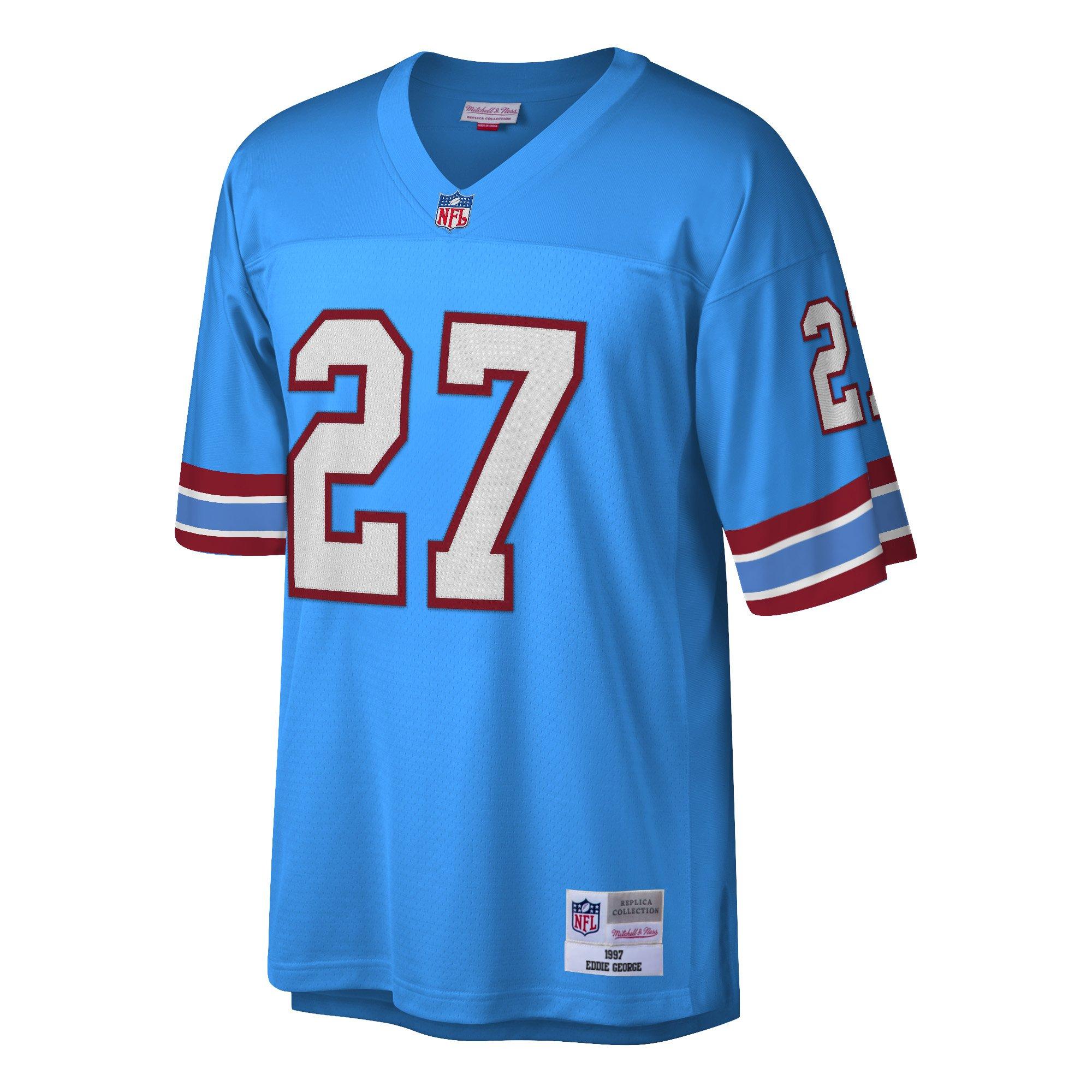 Mitchell & Ness Men's Houston Oilers Home Eddie George Jersey-Blue - BLUE Thumbnail View 1