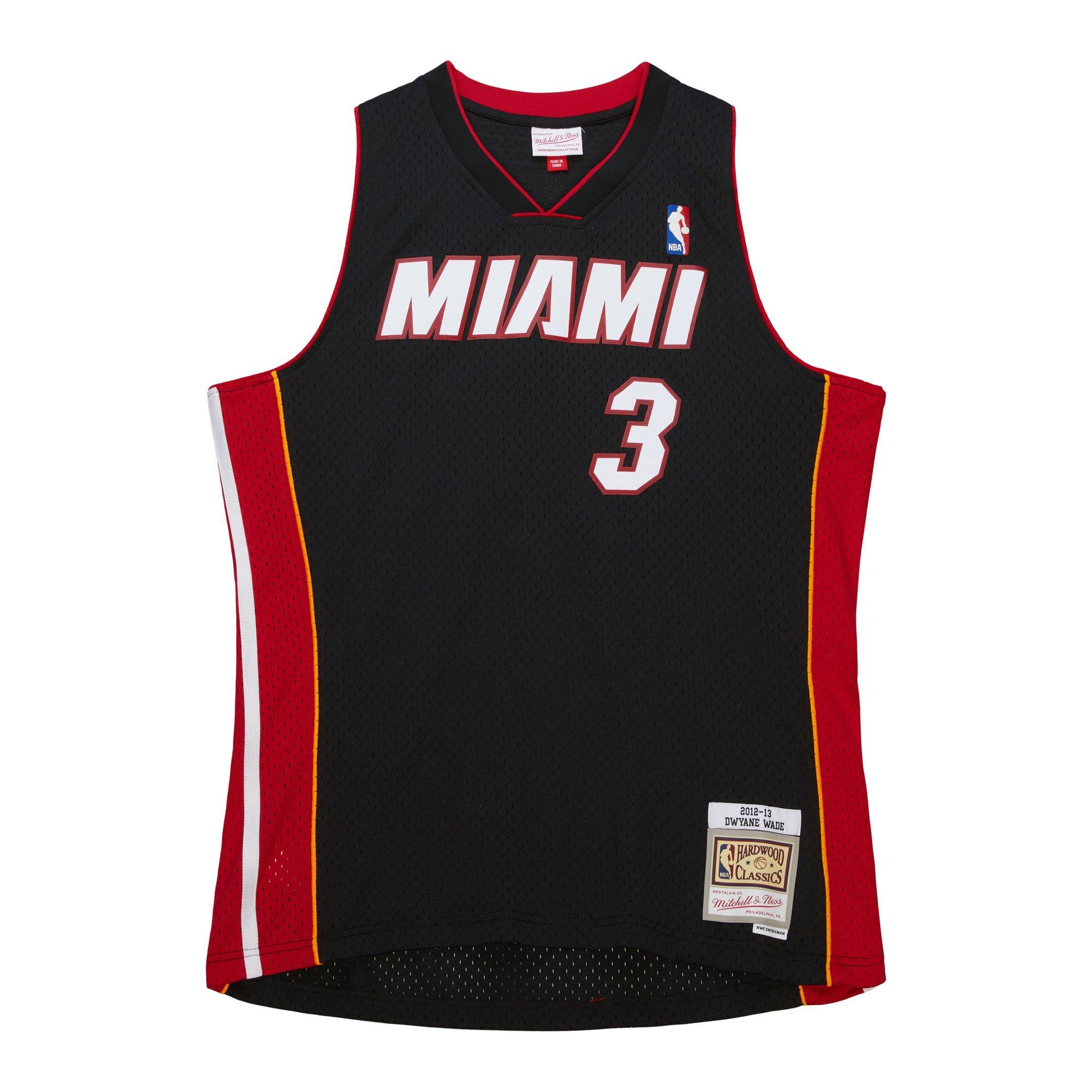 Mitchell & Ness Miami Heat Dwyane Wade Jersey - Black - BLACK Thumbnail View 1