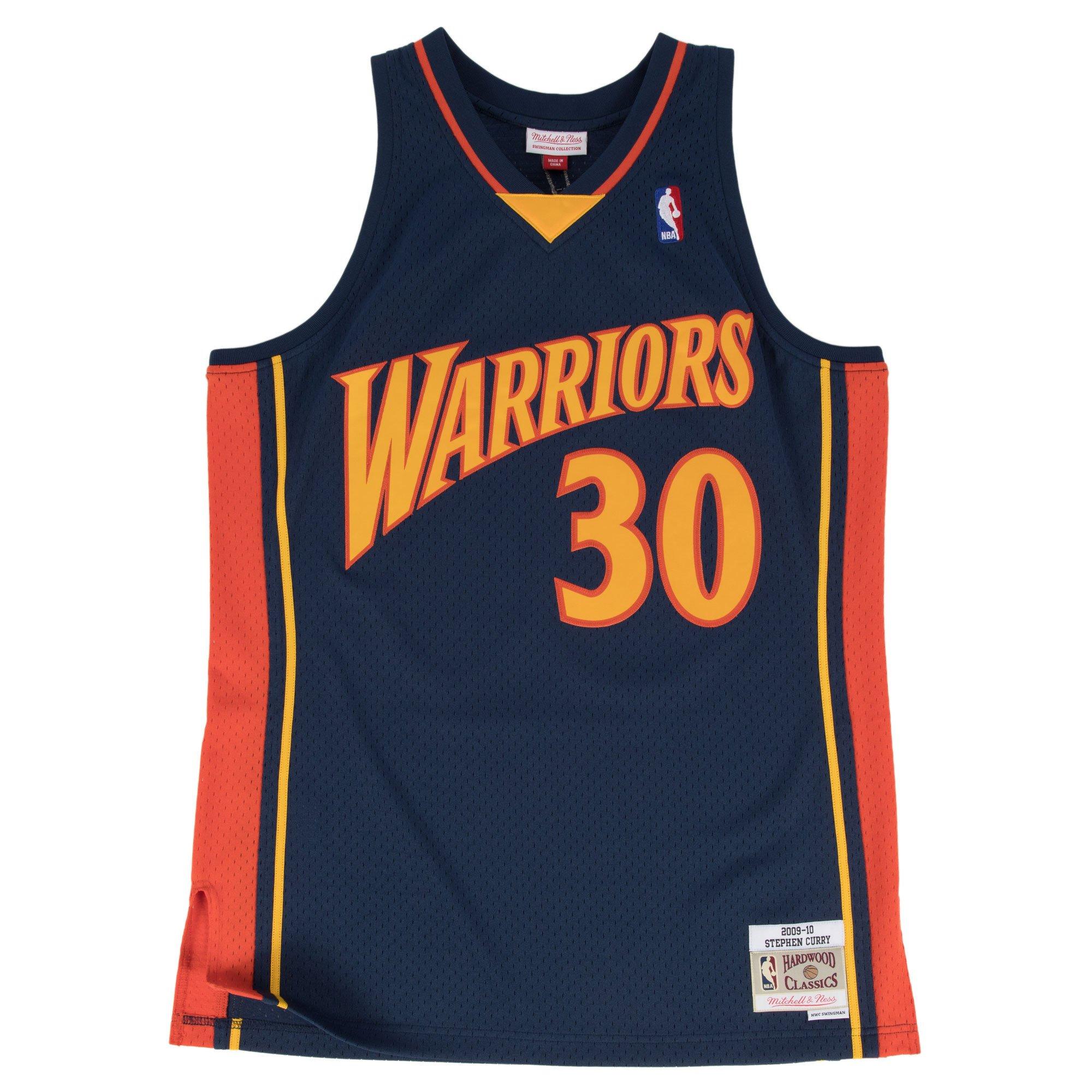 Mitchell & Ness Men's Golden State Warriors Steph Curry Jersey-Navy - NAVY Thumbnail View 3