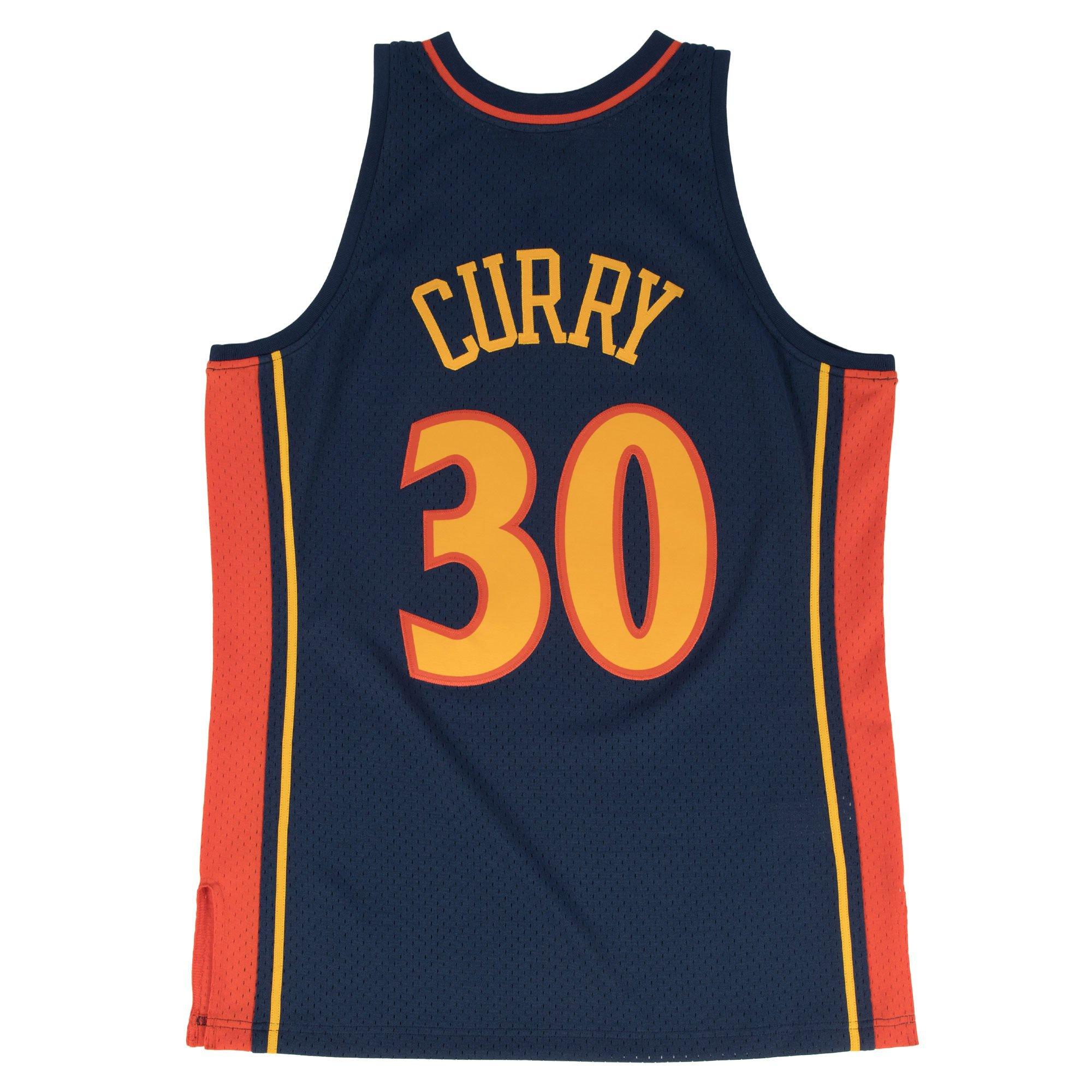 Mitchell & Ness Men's Golden State Warriors Steph Curry Jersey-Navy - NAVY Thumbnail View 4