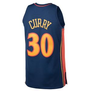 Mitchell & Ness Men's Golden State Warriors Steph Curry Jersey-Navy