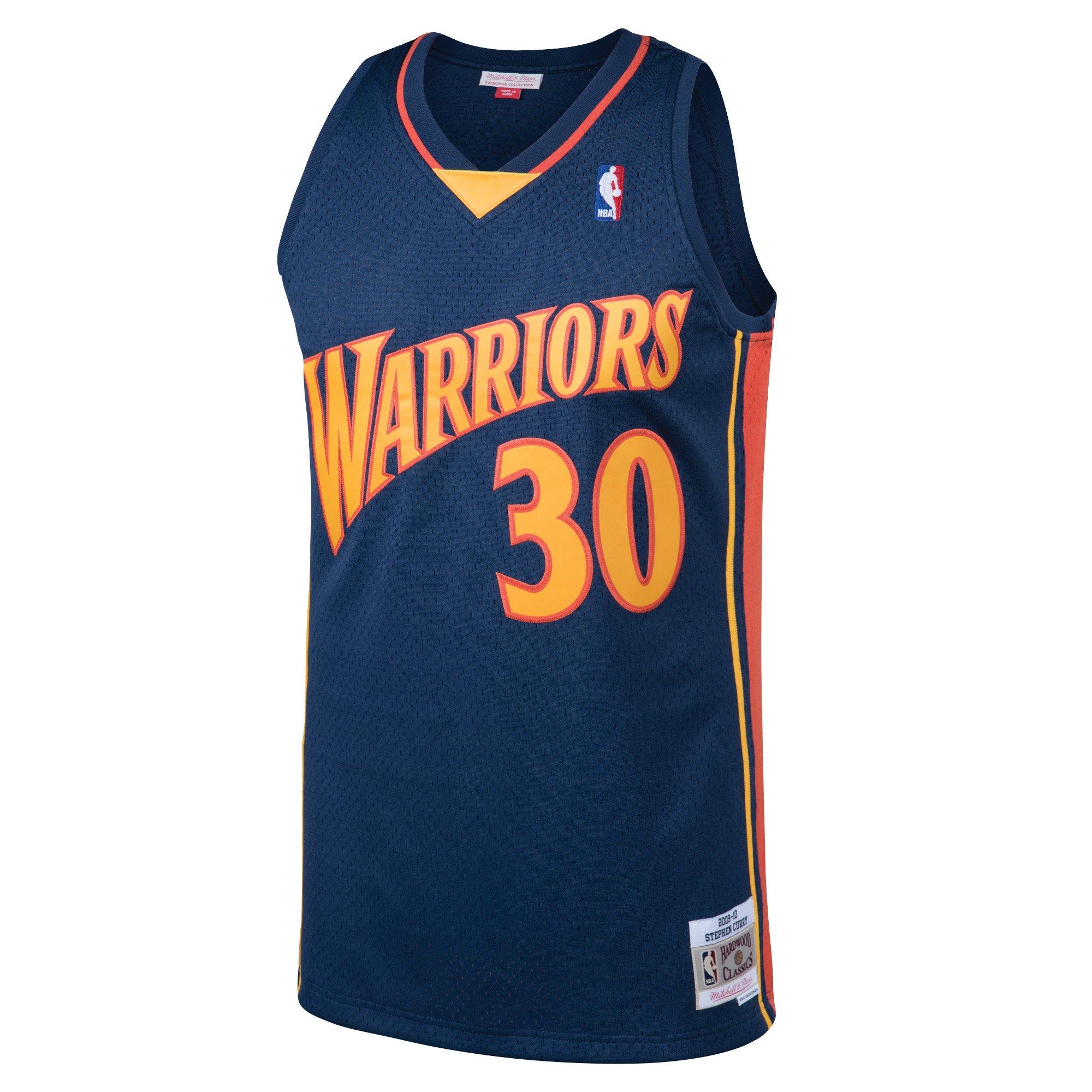 Mitchell & Ness Men's Golden State Warriors Steph Curry Jersey-Navy - NAVY Thumbnail View 1