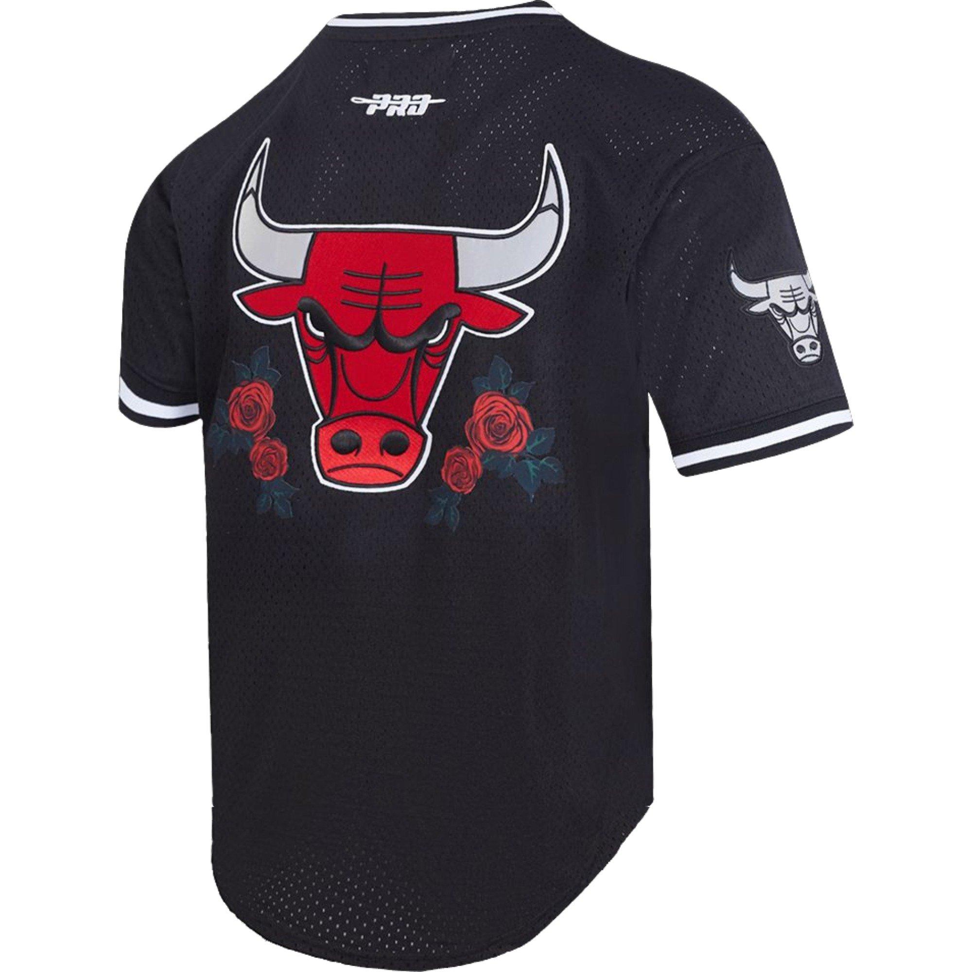 Pro Standard Men's Chicago Bulls Metallic Roses Jersey-Black - BLACK/RED/SILVER Thumbnail View 2