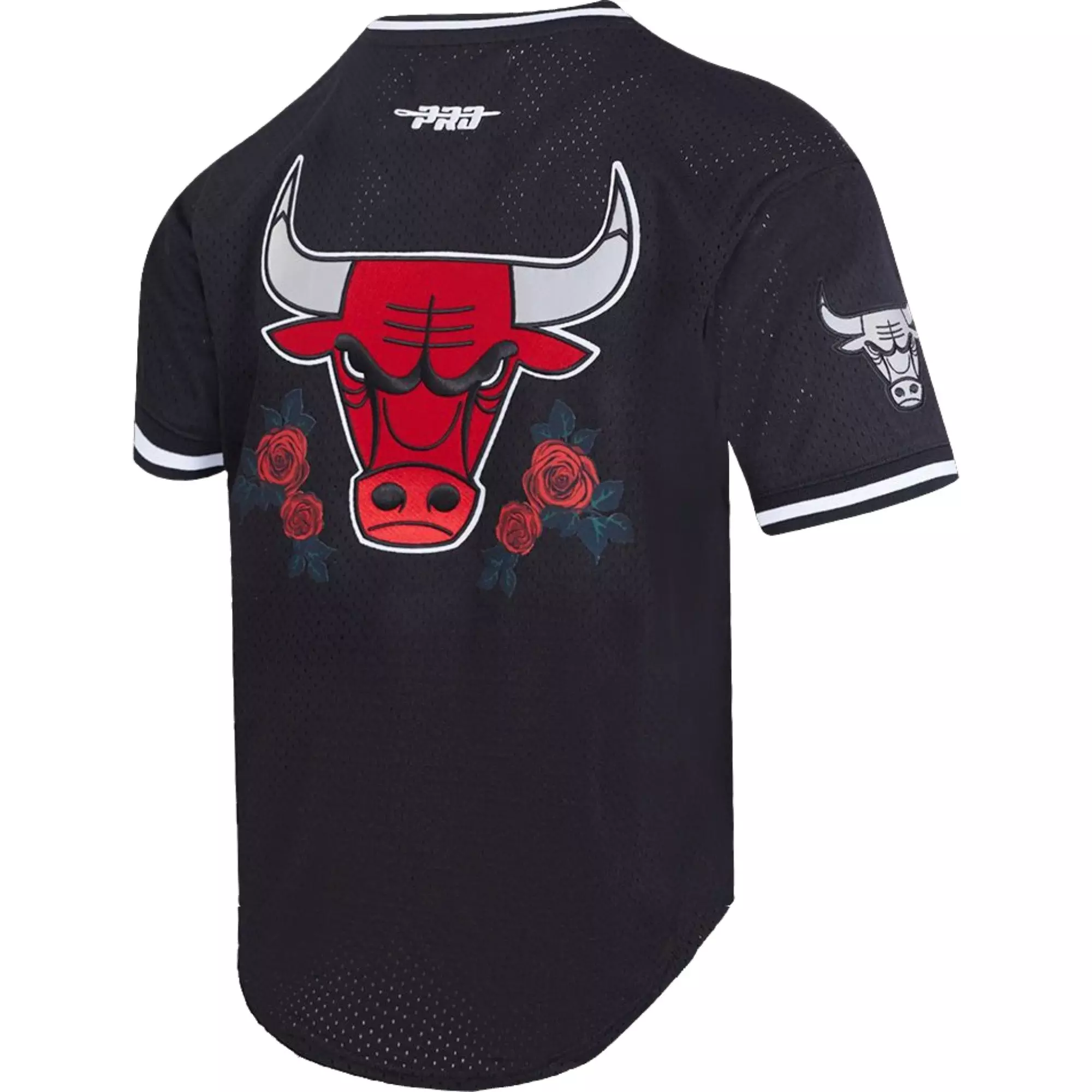 Pro Standard Men's Chicago Bulls Metallic Roses Jersey-Black - BLACK/RED/SILVER