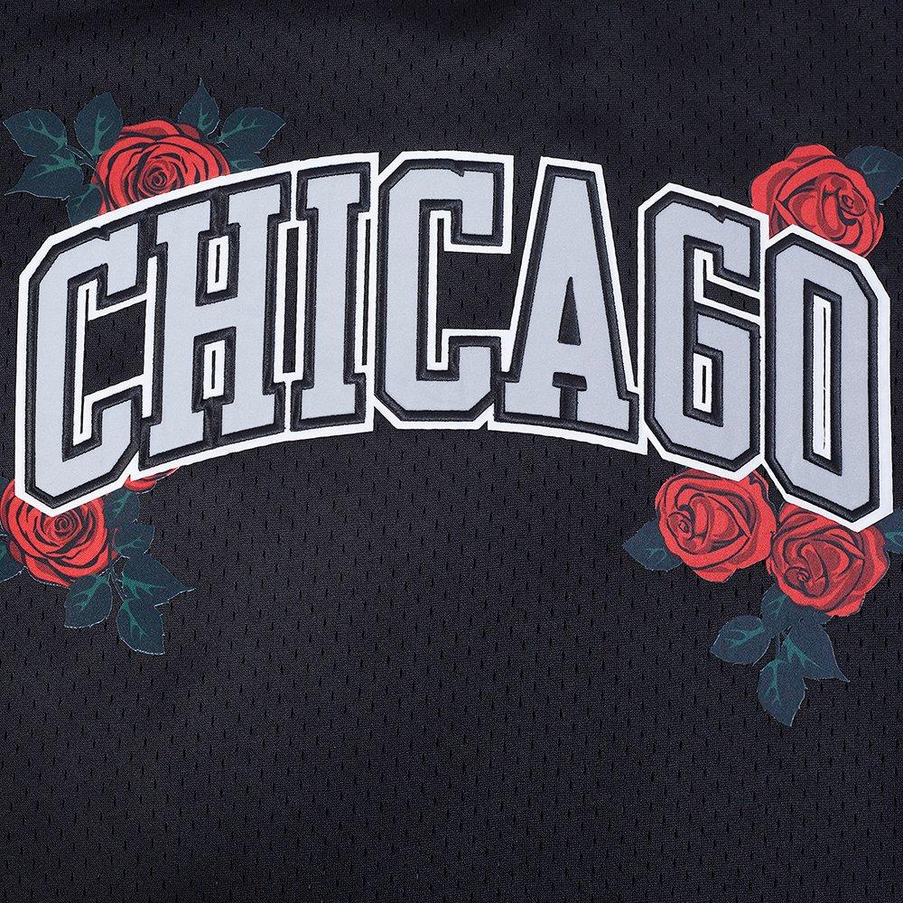 Pro Standard Men's Chicago Bulls Metallic Roses Jersey-Black - BLACK/RED/SILVER Thumbnail View 3