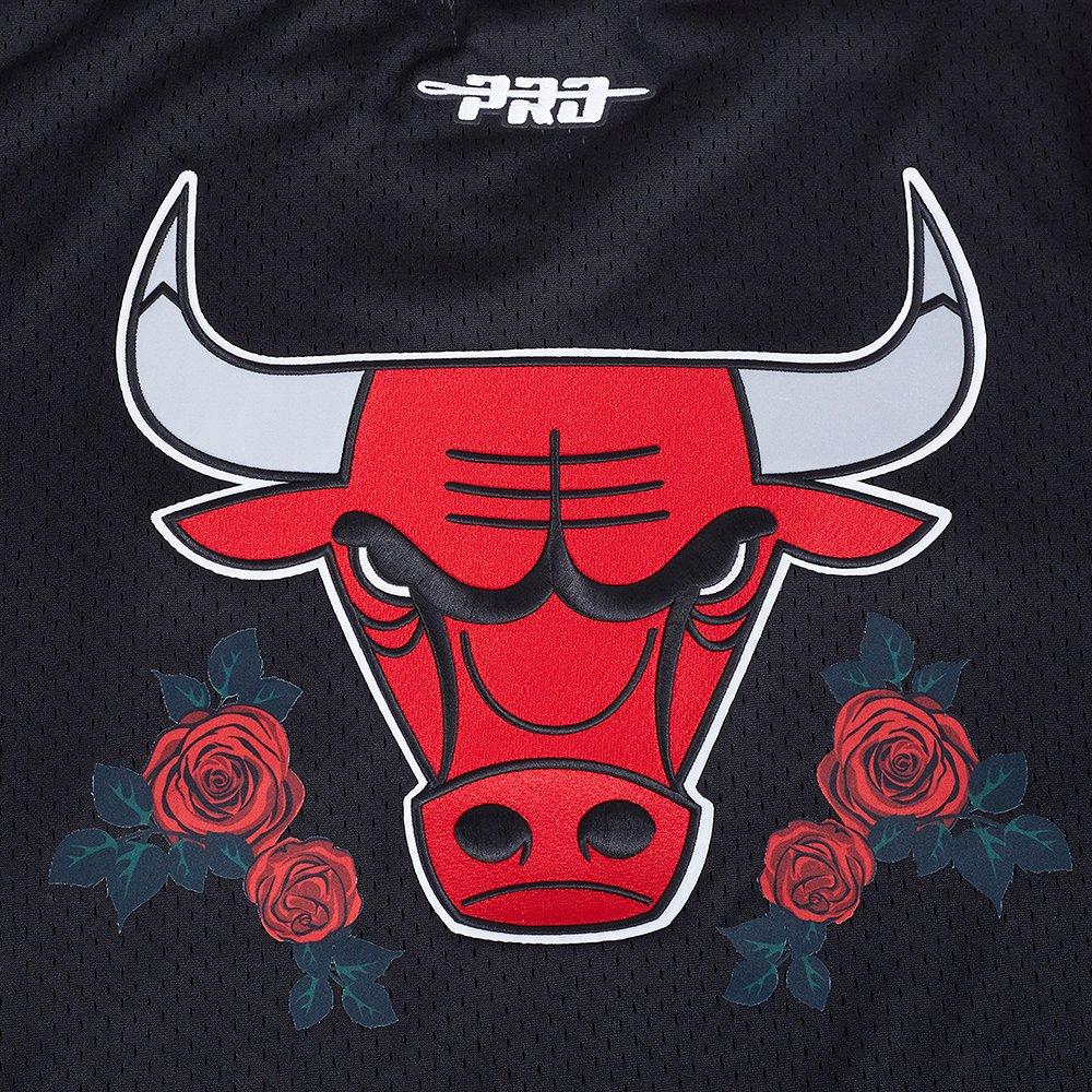 Pro Standard Men's Chicago Bulls Metallic Roses Jersey-Black - BLACK/RED/SILVER Thumbnail View 4