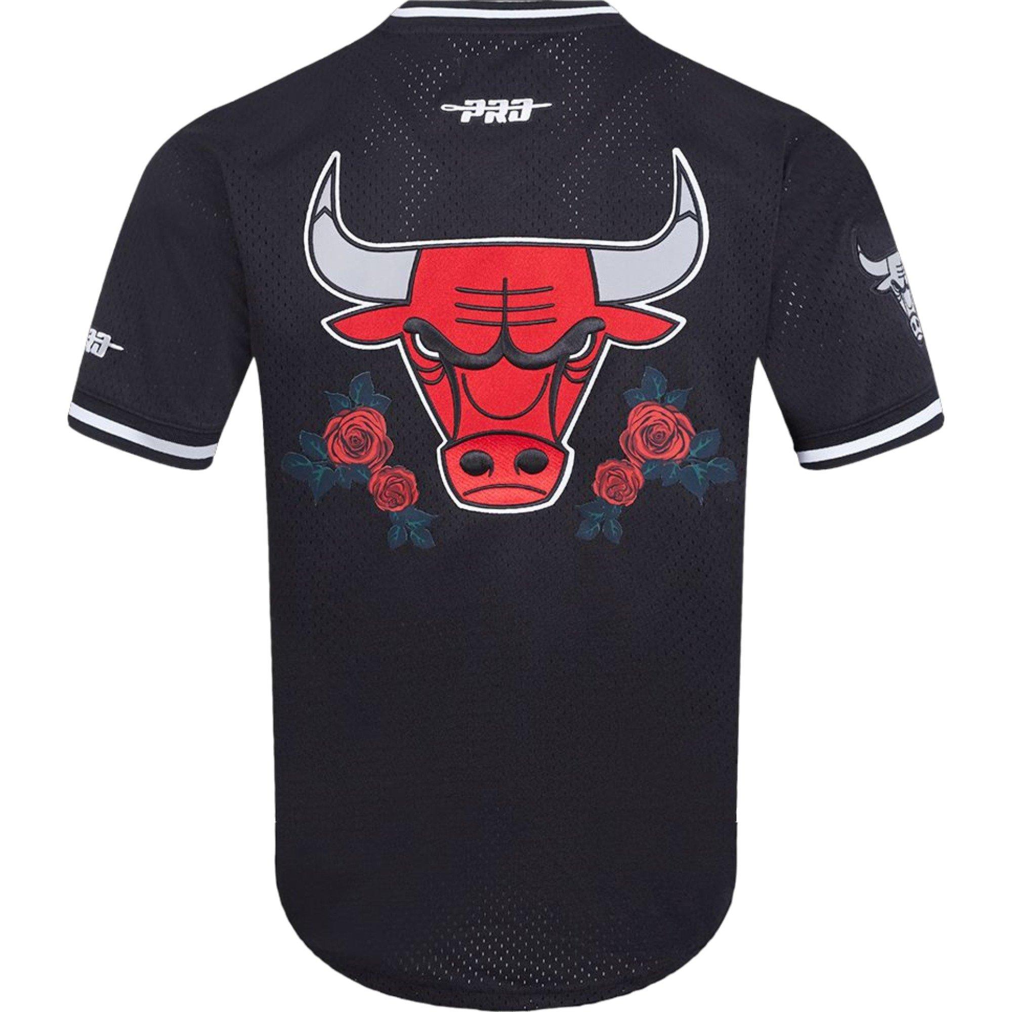 Pro Standard Men's Chicago Bulls Metallic Roses Jersey-Black - BLACK/RED/SILVER Thumbnail View 7