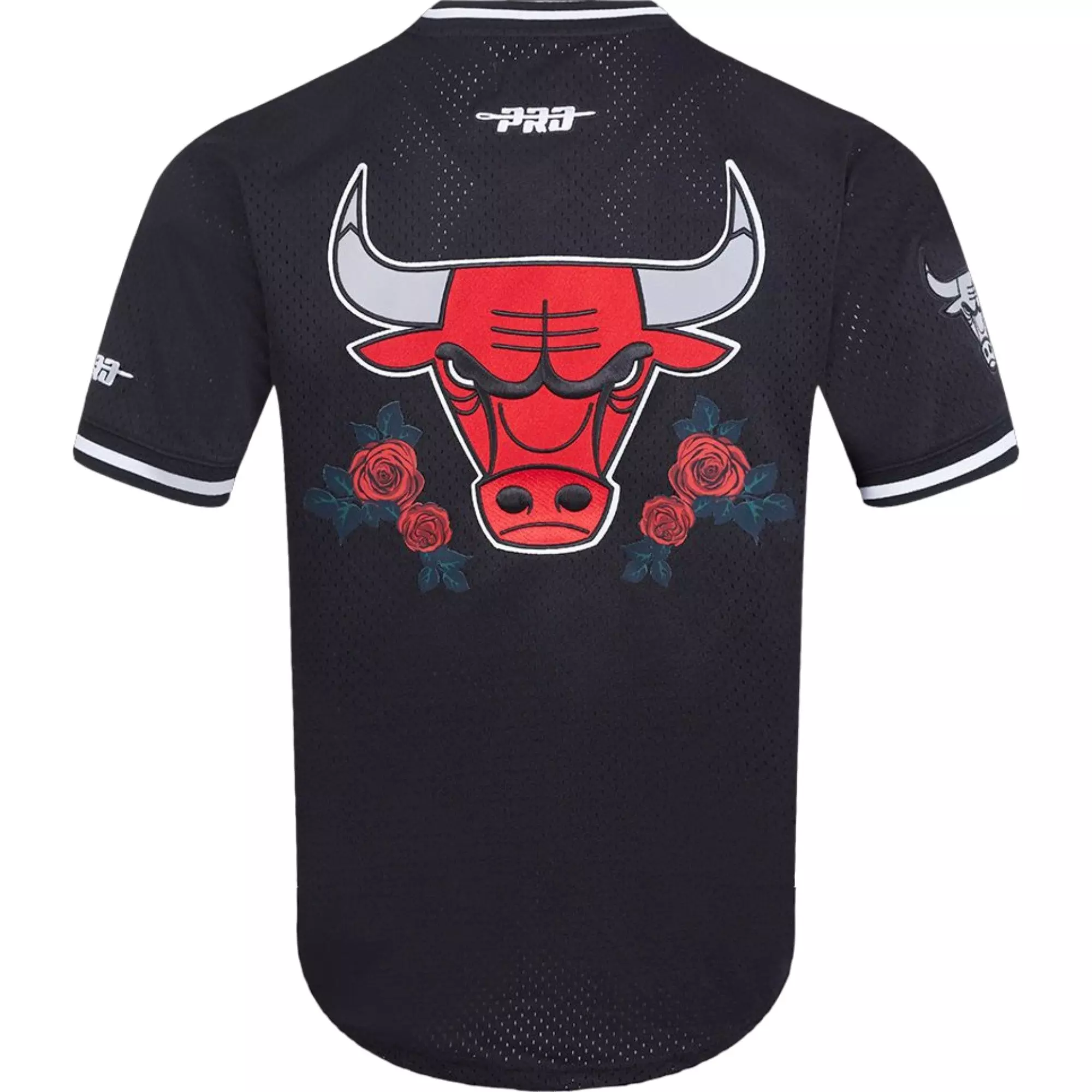 Pro Standard Men's Chicago Bulls Metallic Roses Jersey-Black - BLACK/RED/SILVER