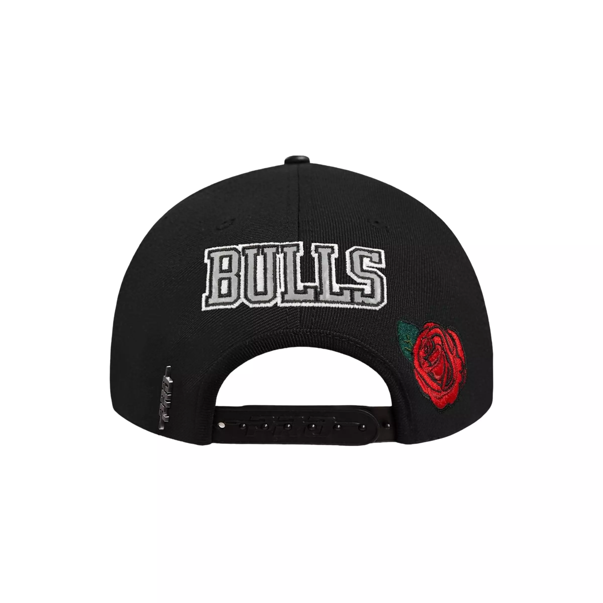 Pro Standard Chicago Bulls Metallic Roses Snapback Hat-Black - BLACK/RED/SILVER