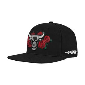 Pro Standard Chicago Bulls Metallic Roses Snapback Hat-Black