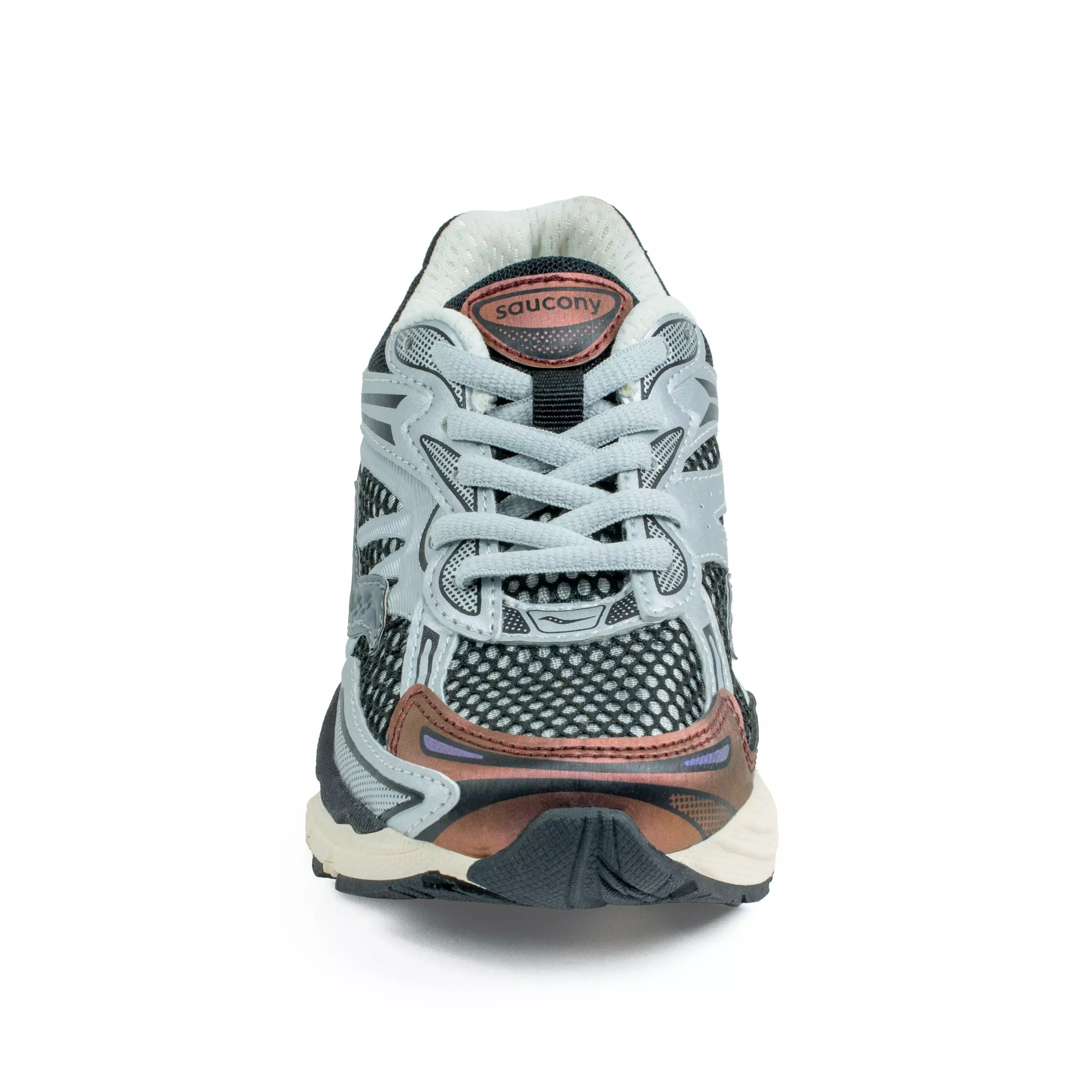 Saucony Omni 9 "Grey/Burgundy" Preschool Kids' Shoe - GREY/BURGUNDY