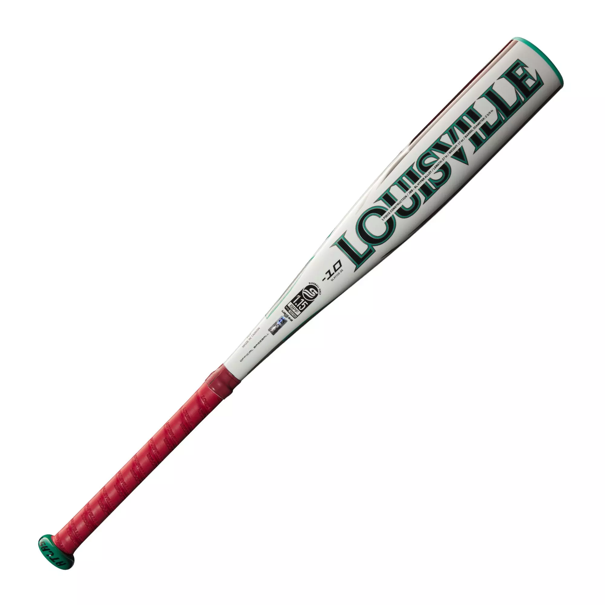 Louisville Slugger Atlas Junior Big Barrell Baseball Bat (-10) 2025 - WHITE/TEAL