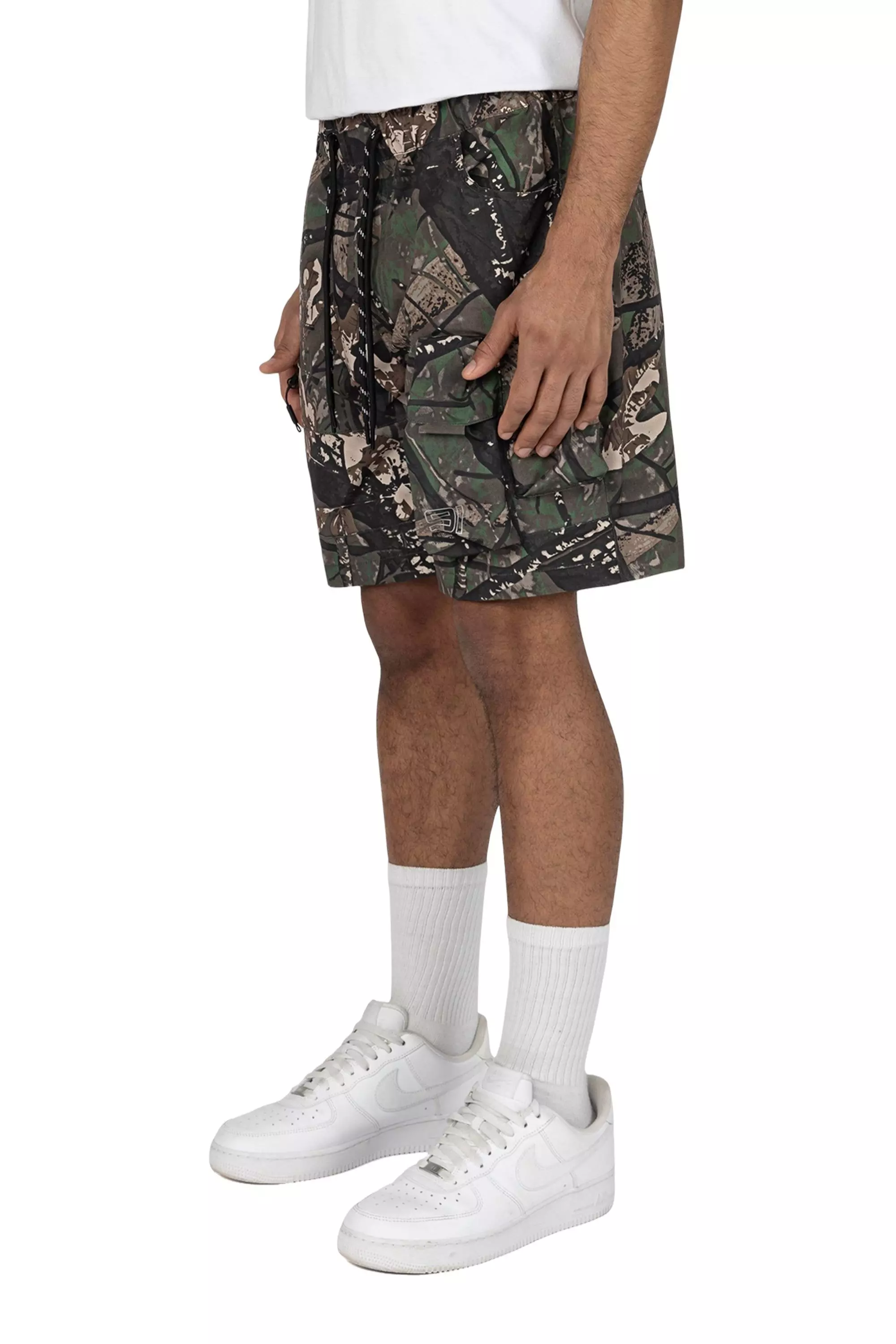 Grindhouse Men's Tree Camo Nylon Cargo Shorts - CAMOUFLAGE