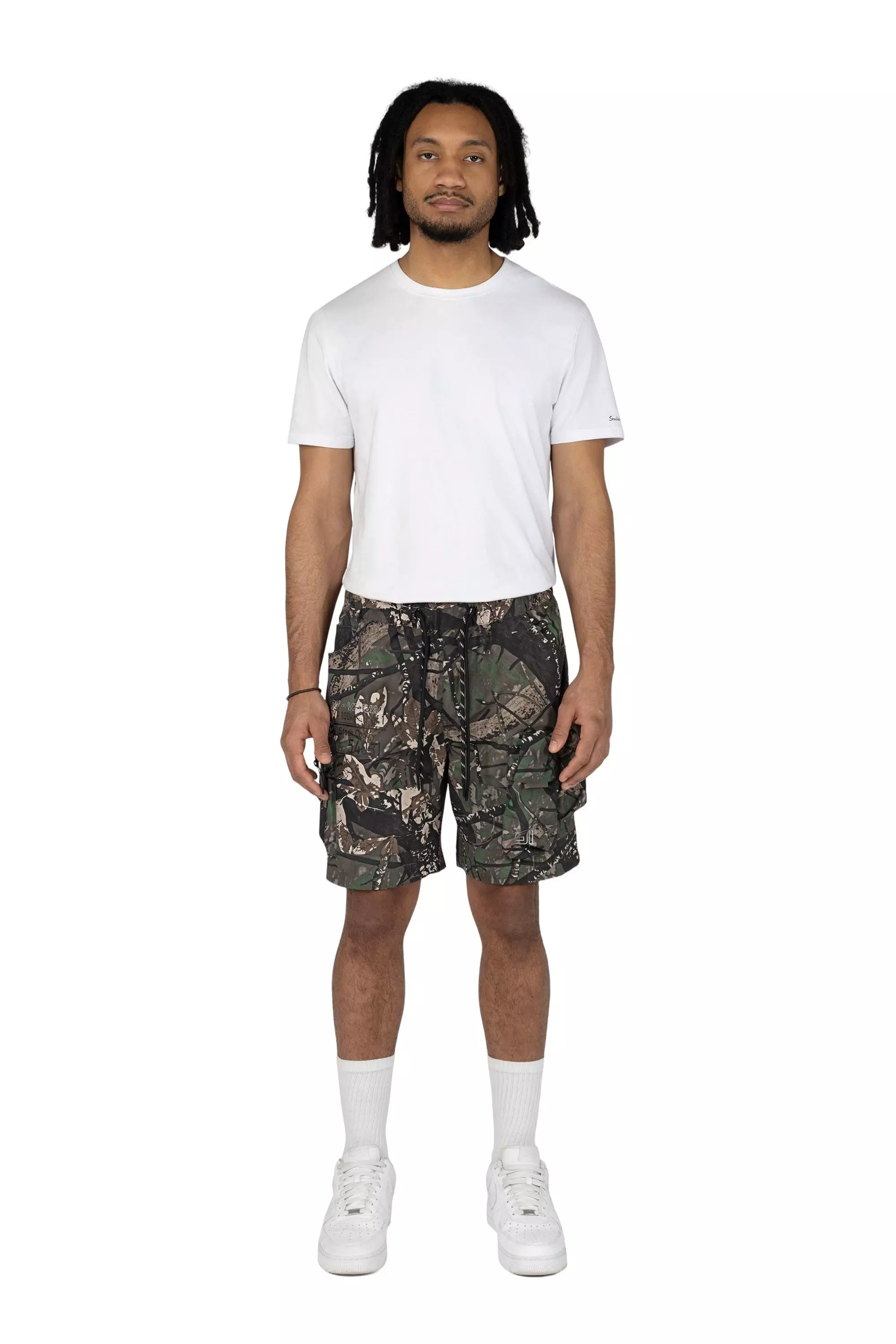 Grindhouse Men's Tree Camo Nylon Cargo Shorts - CAMOUFLAGE