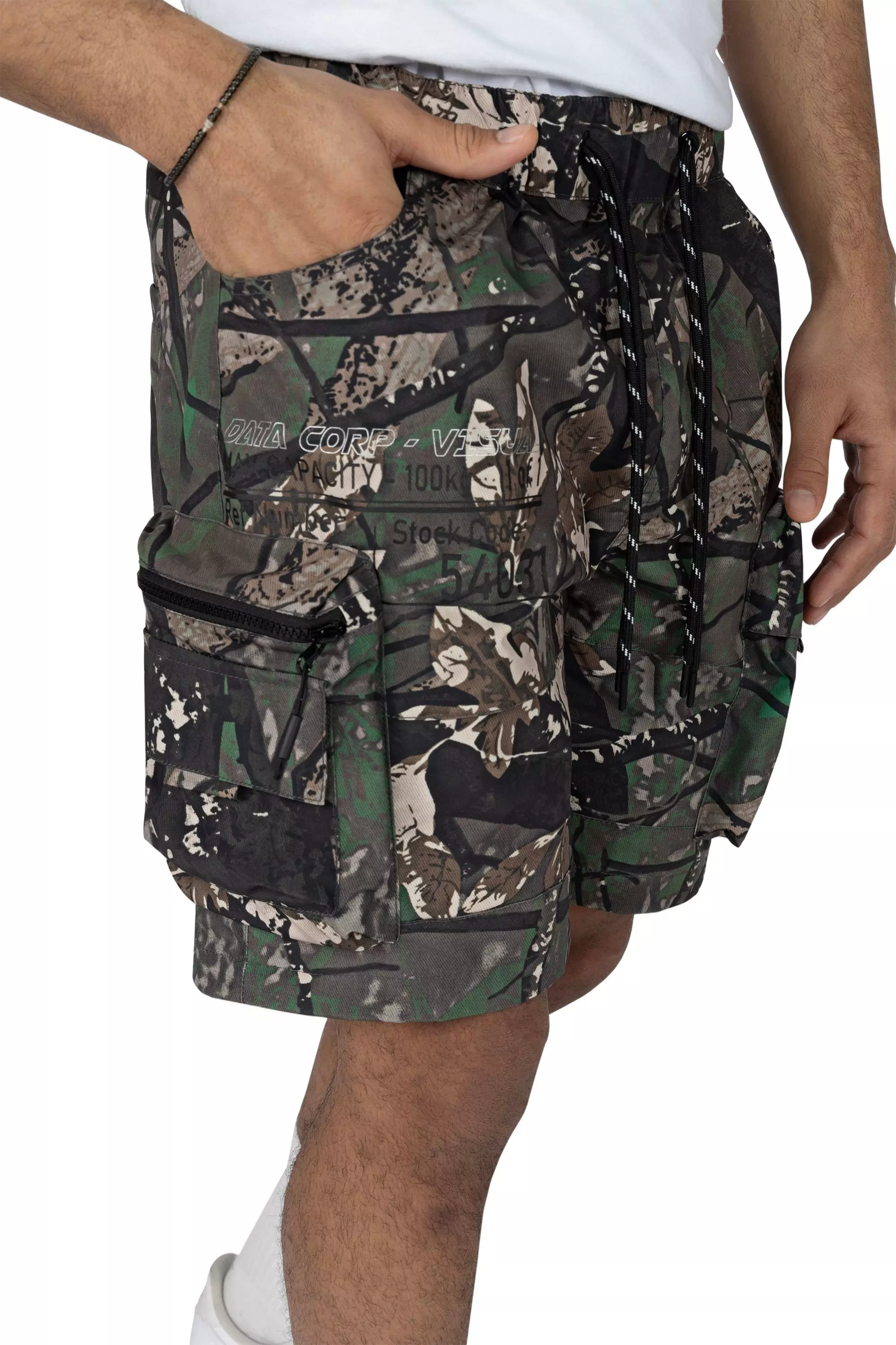 Grindhouse Men's Tree Camo Nylon Cargo Shorts - CAMOUFLAGE