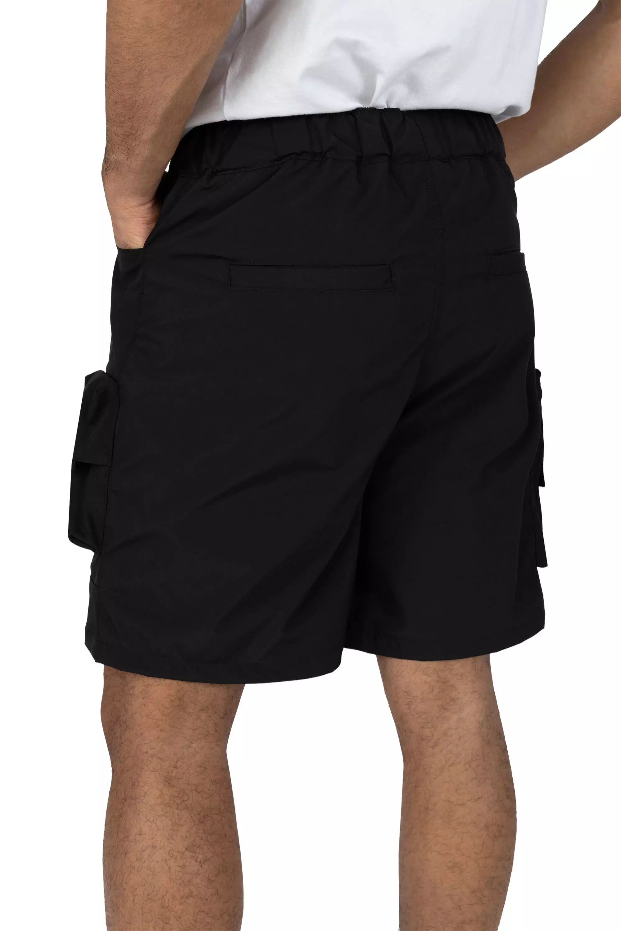 Grindhouse Men's Black Nylon Cargo Shorts - BLACK
