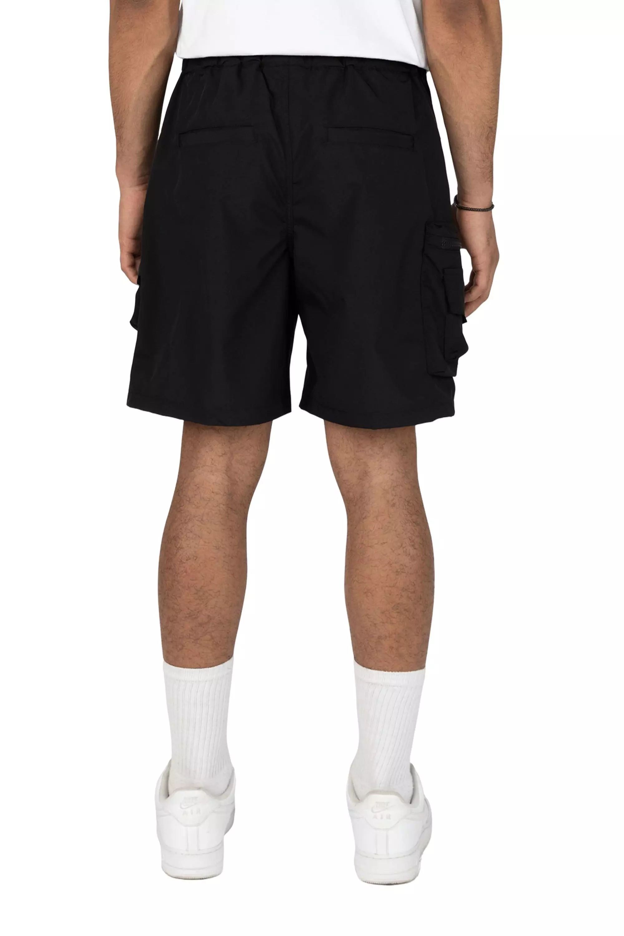 Grindhouse Men's Black Nylon Cargo Shorts - BLACK