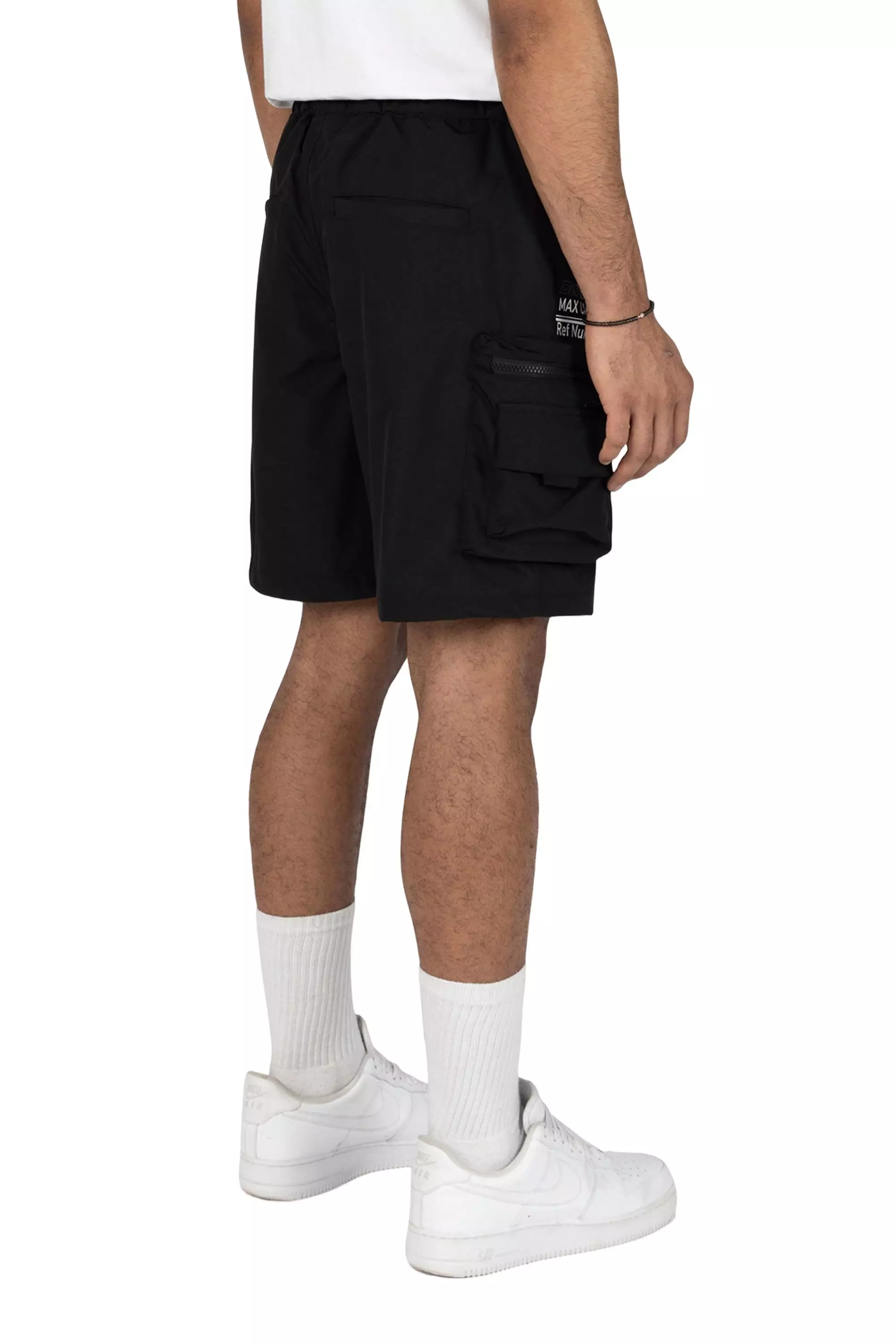 Grindhouse Men's Black Nylon Cargo Shorts - BLACK