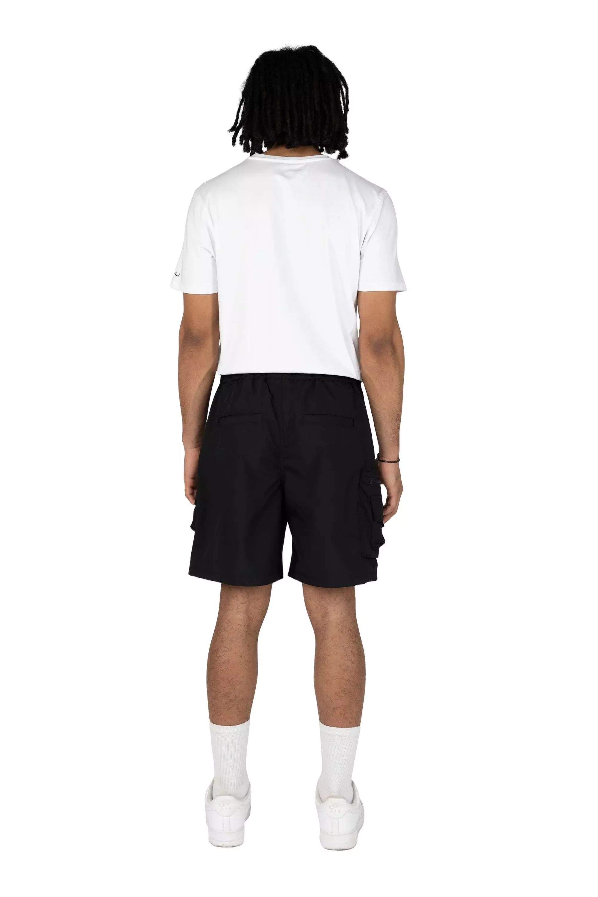 Grindhouse Men's Black Nylon Cargo Shorts - BLACK