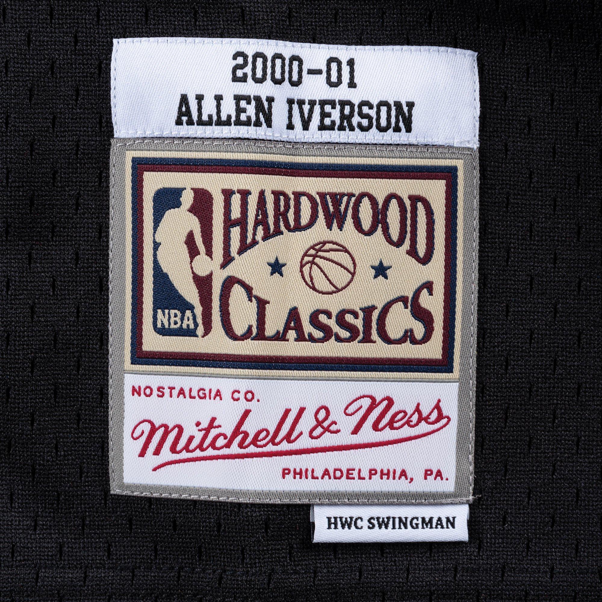 Mitchell & Ness Men's Philadelphia 76ers Allen Iverson Jersey-Black - BLACK Thumbnail View 5