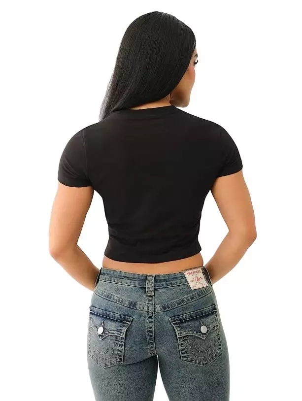 True Religion Women's Front Tie Logo Tee