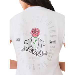 True Religion Women's Rose BH 'U' Graphic Tee - White