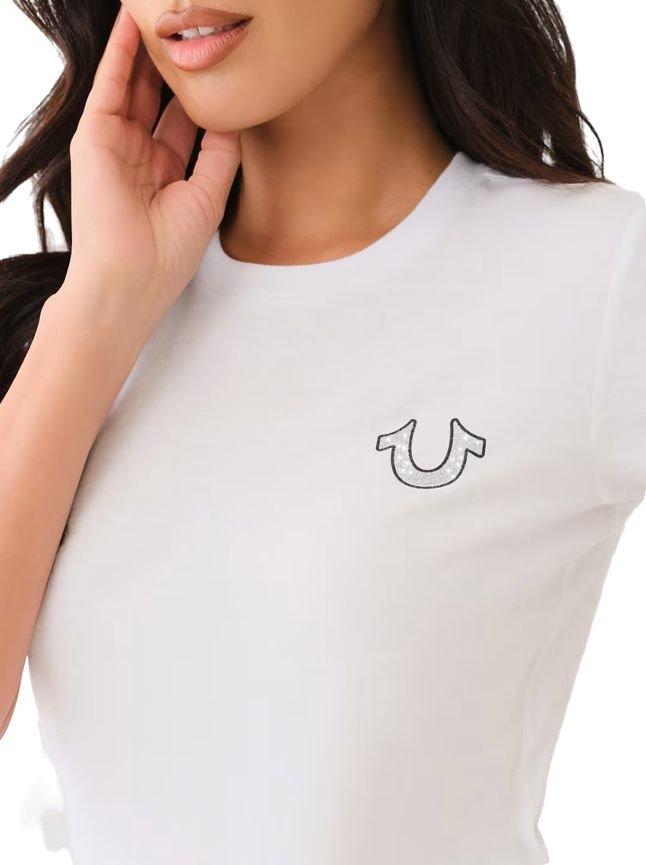 True Religion Women's Rose BH 'U' Graphic Tee - White - WHITE Thumbnail View 3