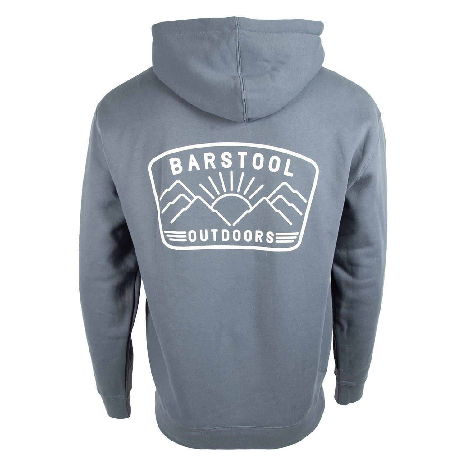 Barstool Sports Men's Outdoors Hoodie - Mountain Grey - BLUE Thumbnail View 2