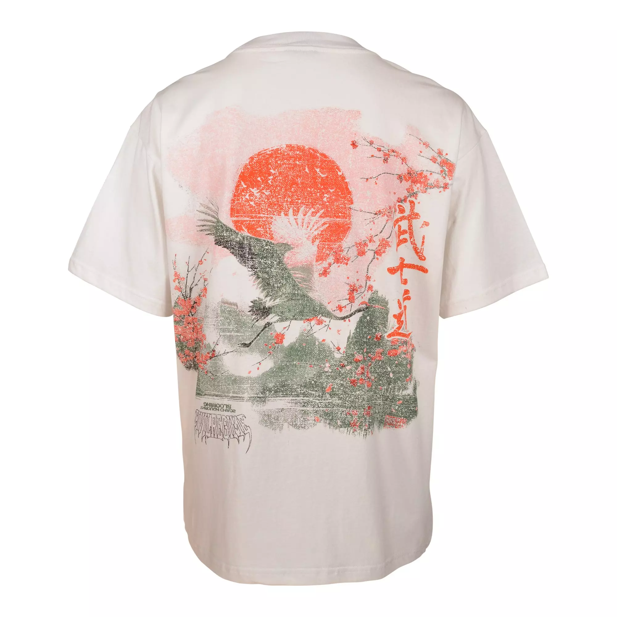 Civil Regime Women's Whisp Of Crane Tee - White - WHITE/PINK