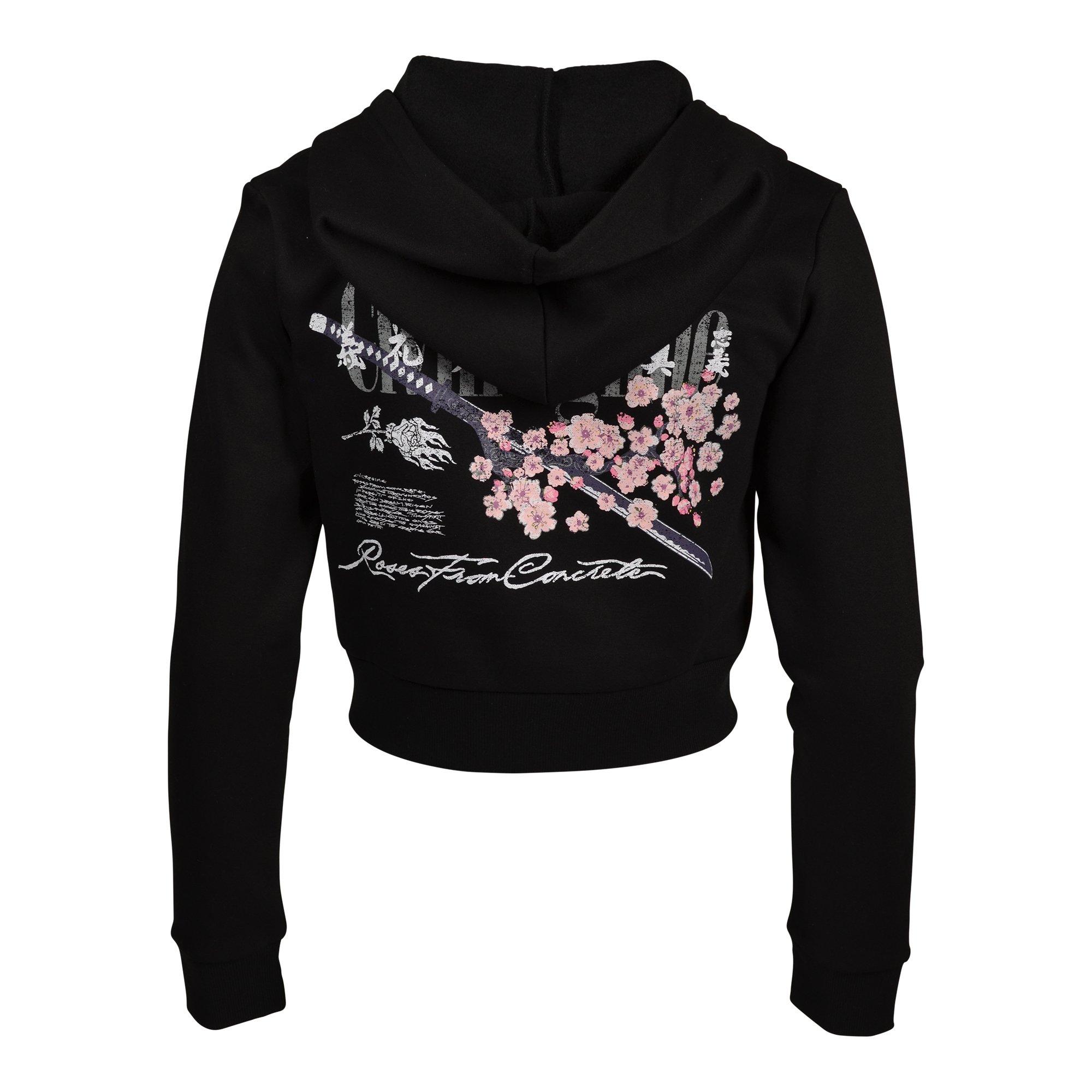 Civil Regime Cropped Women's Katana Black Hoodie