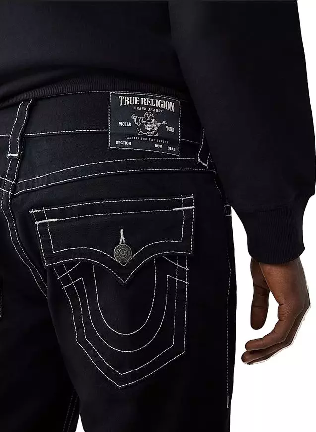 True Religion Men's Ricky Flap Fray Short - Black Rinse - BLACK