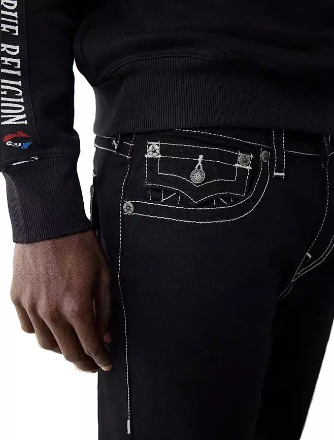 True Religion Men's Ricky Flap Fray Short - Black Rinse