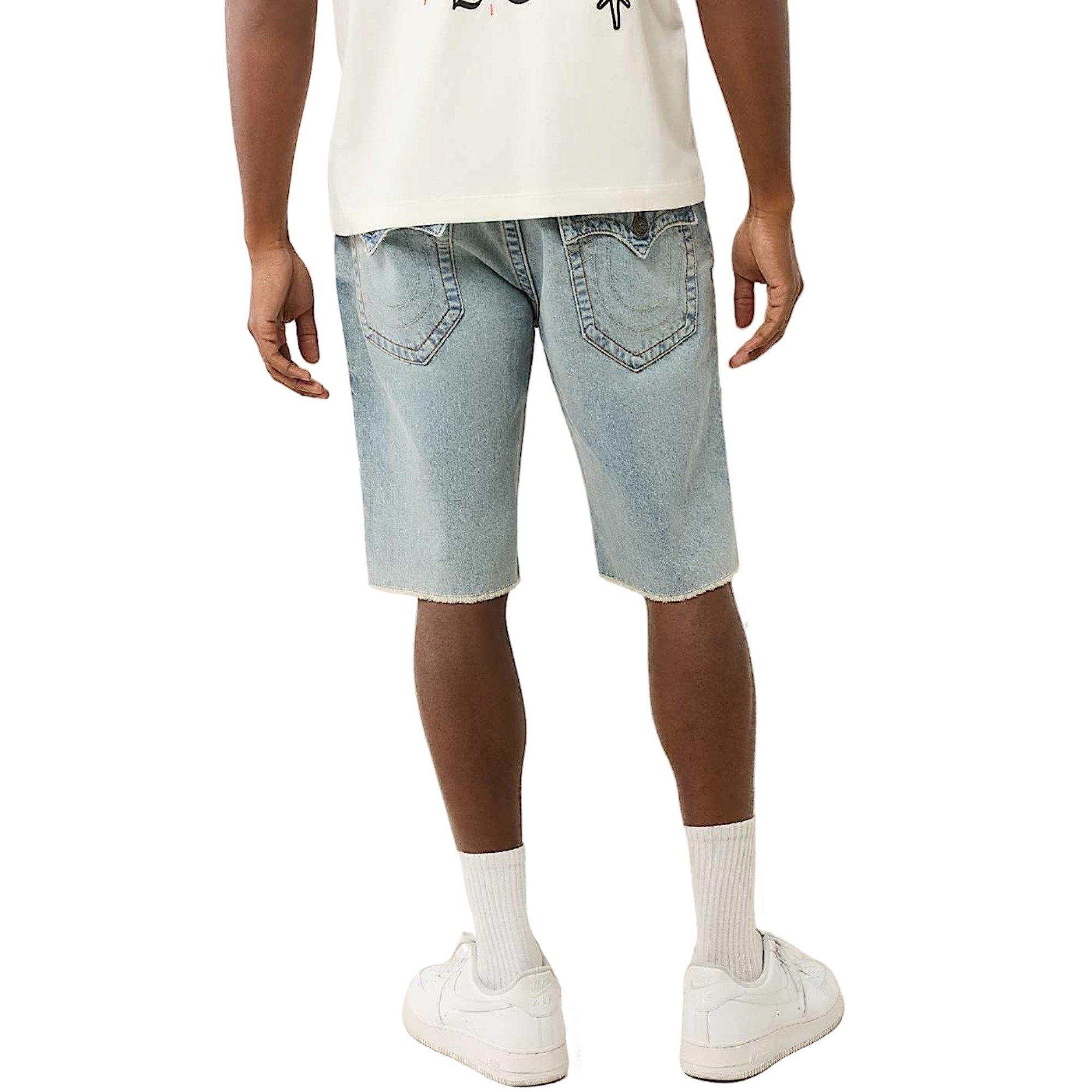 True Religion Men's Ricky Flap Fray Short - Light Wash - BLUE Thumbnail View 2