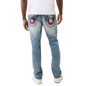 True Religion Men's Ricky QT Flap Straight Fit Denim Jeans - Green Wash