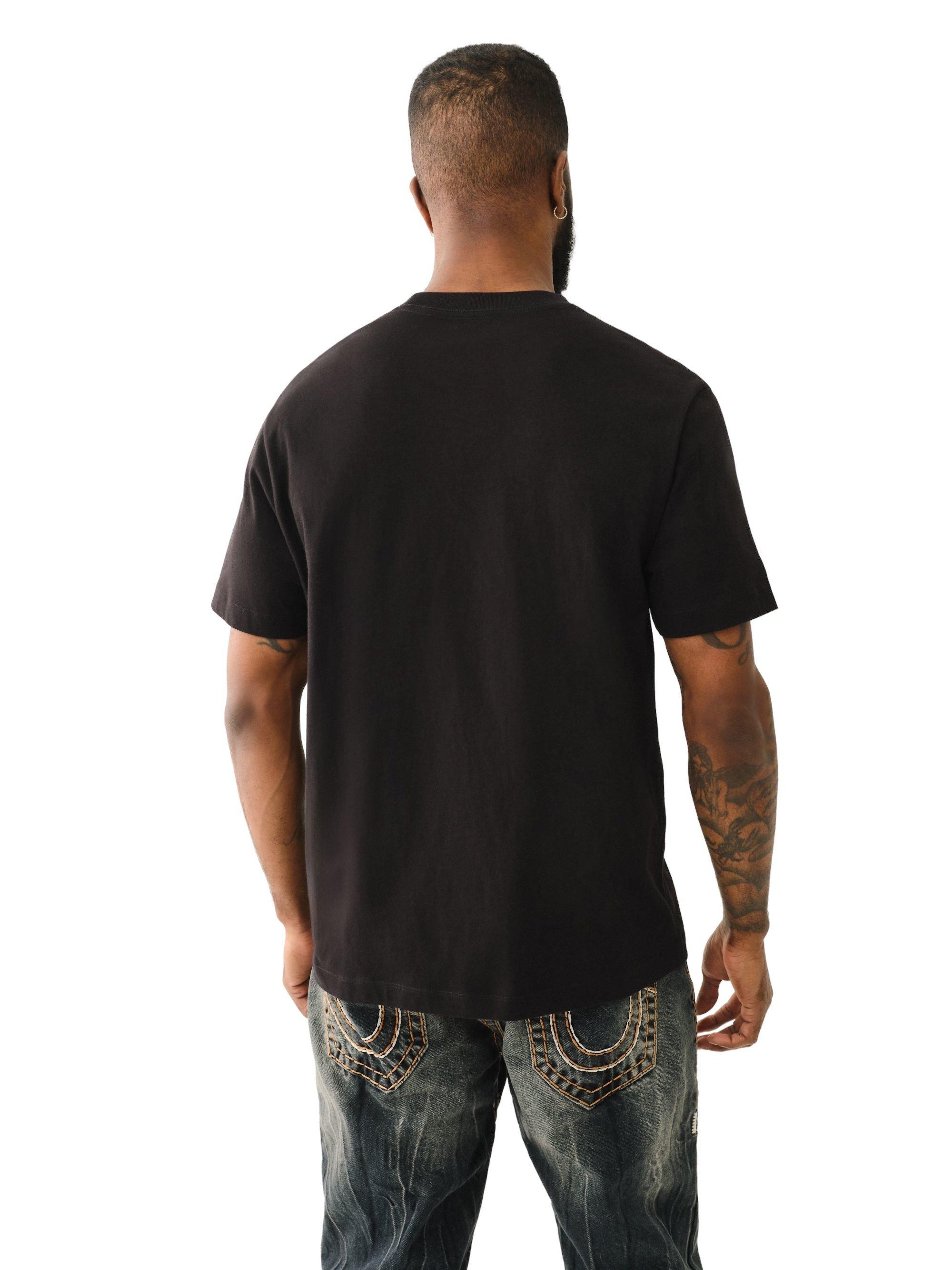 True Religion Men's Uni Logo Tee - Jet Black - BLACK Thumbnail View 2