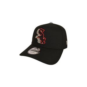 New Era Chicago White Sox 9FORTY Met Silver Snapback Hat-Black/Red